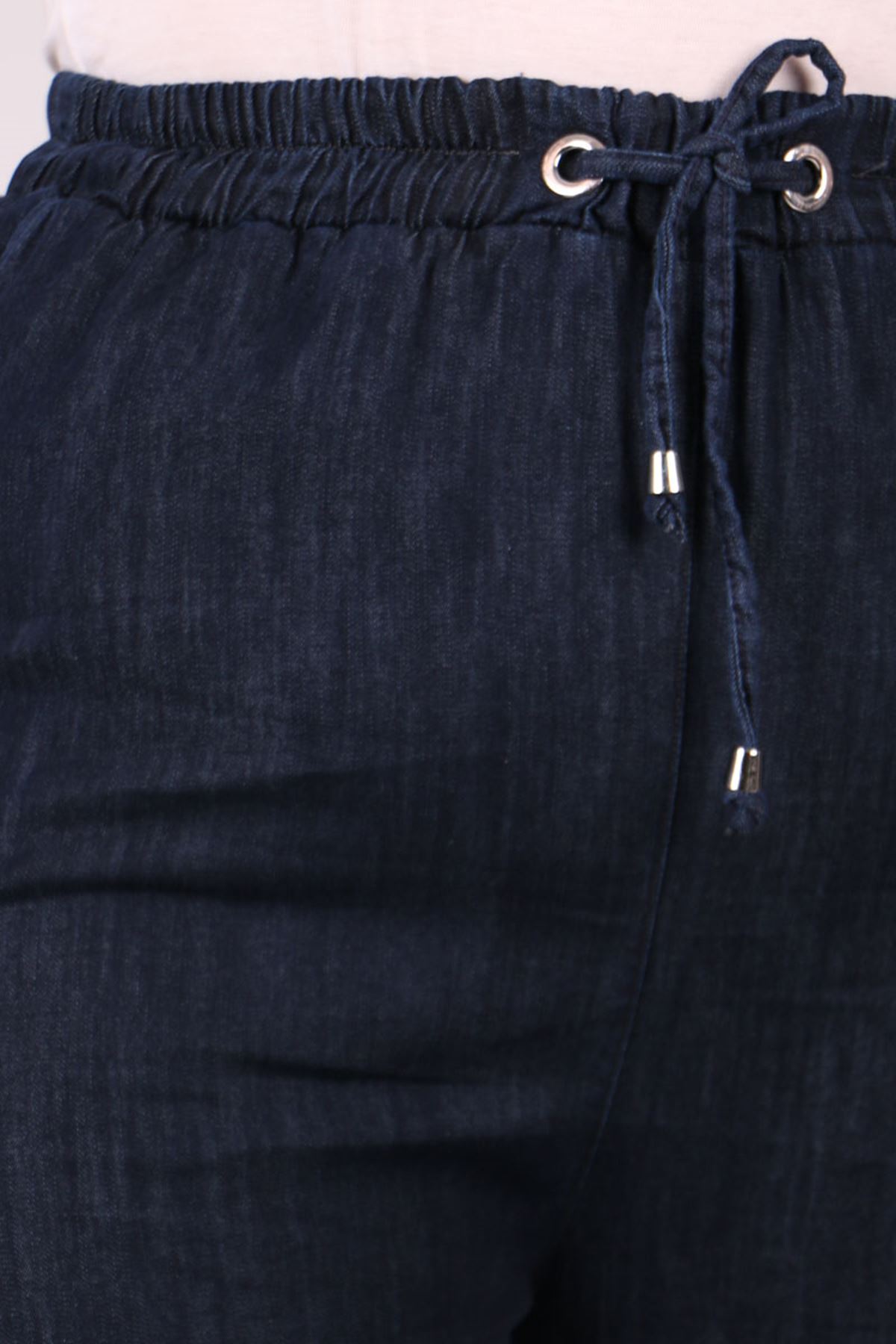 29001 Büyük Beden Dar Paça Kot Pantolon - Koyu Lacivert