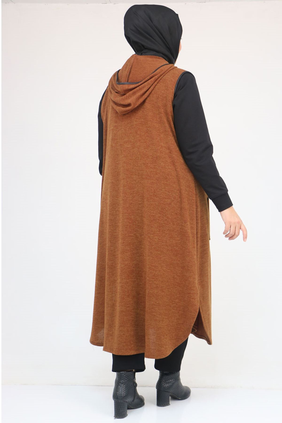 54014 Büyük Beden Waterport Biyeli Mir Yelek - Taba