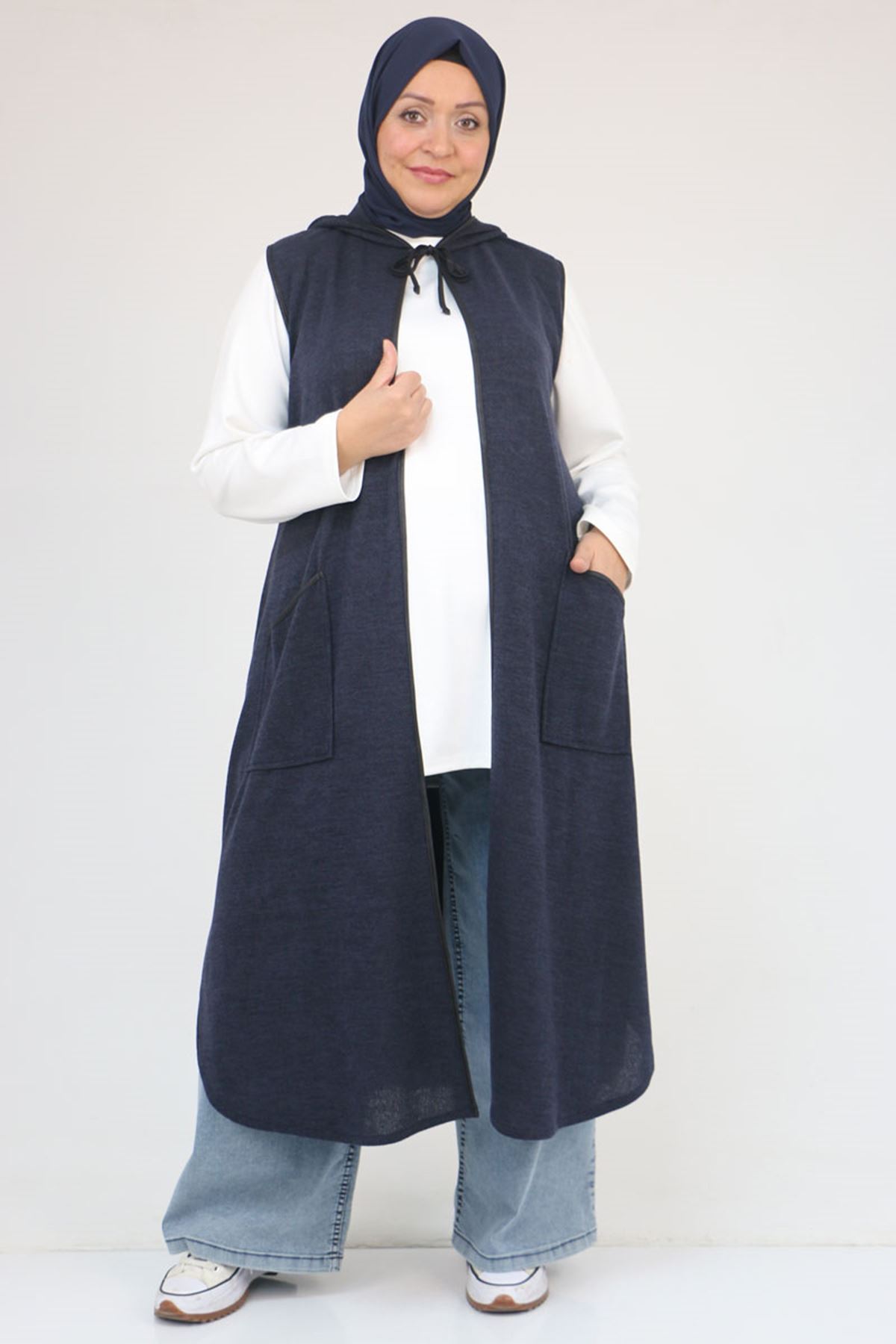 54014 Büyük Beden Waterport Biyeli Mir Yelek - Lacivert