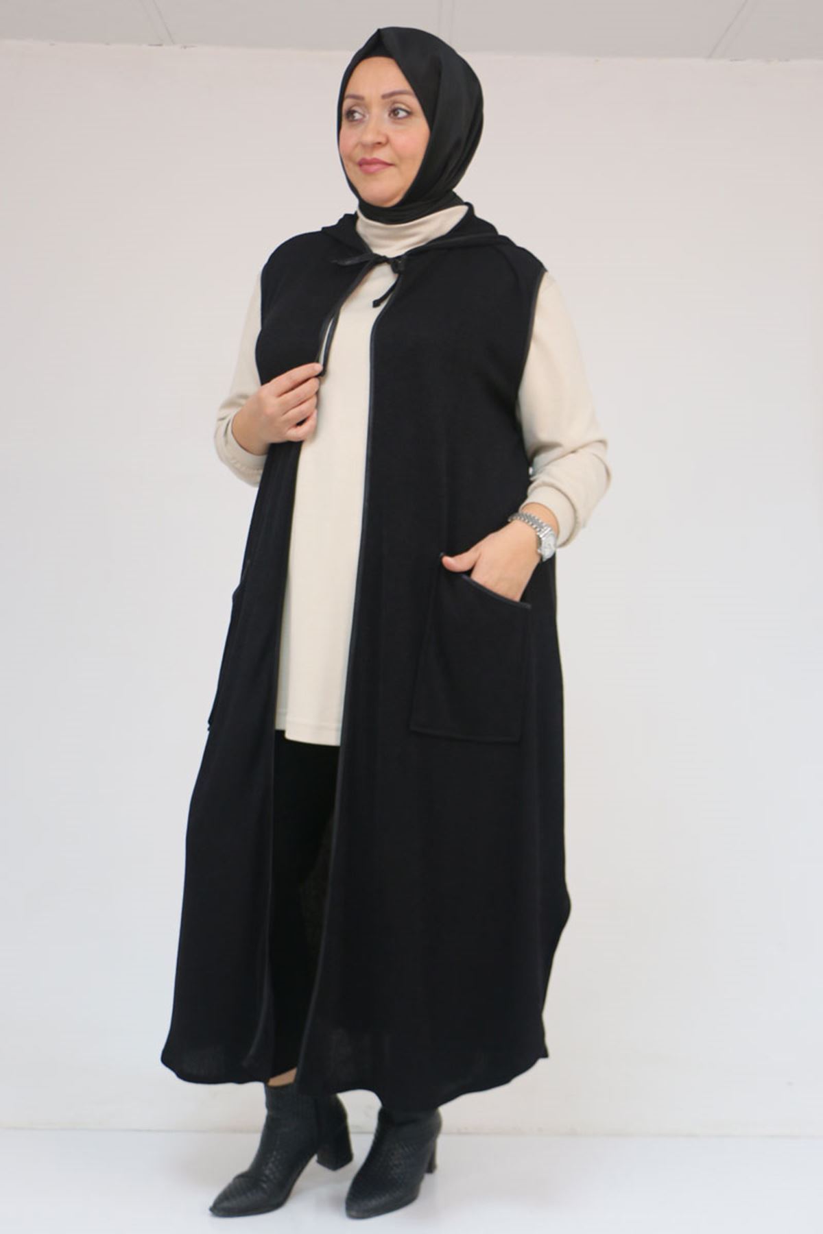 54014 Büyük Beden Waterport Biyeli Mir Yelek - Siyah