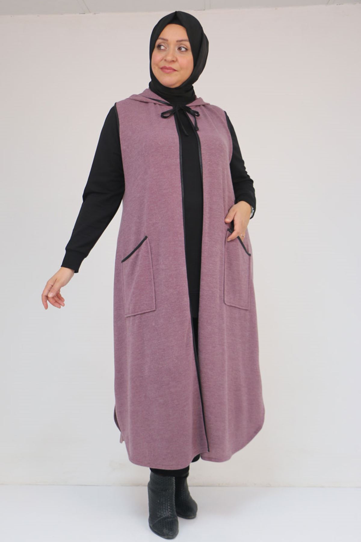 54014 Büyük Beden Waterport Biyeli Mir Yelek - Gül Kurusu