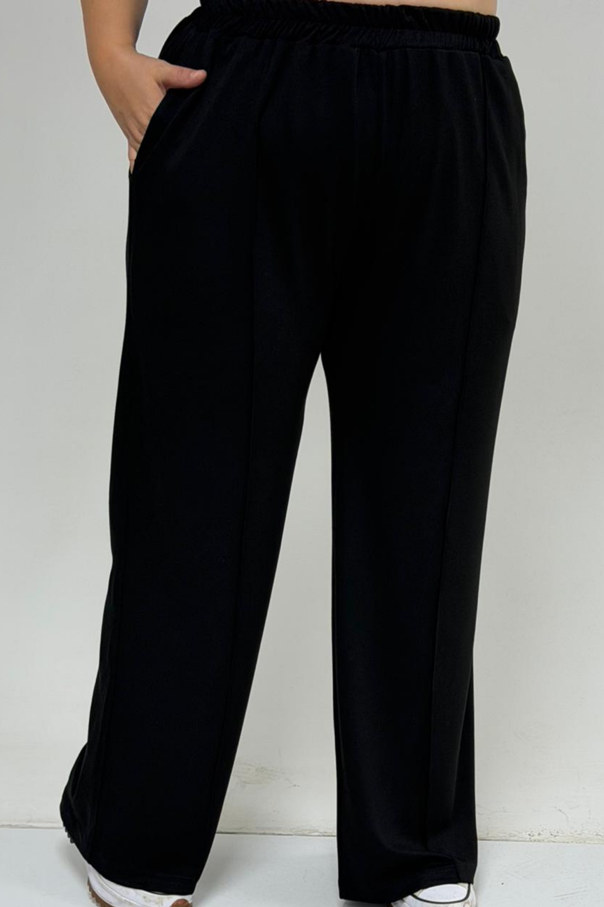 57304 Büyük Beden Ceketli Modal-Kapitone Üçlü Takım - Siyah-Siyah