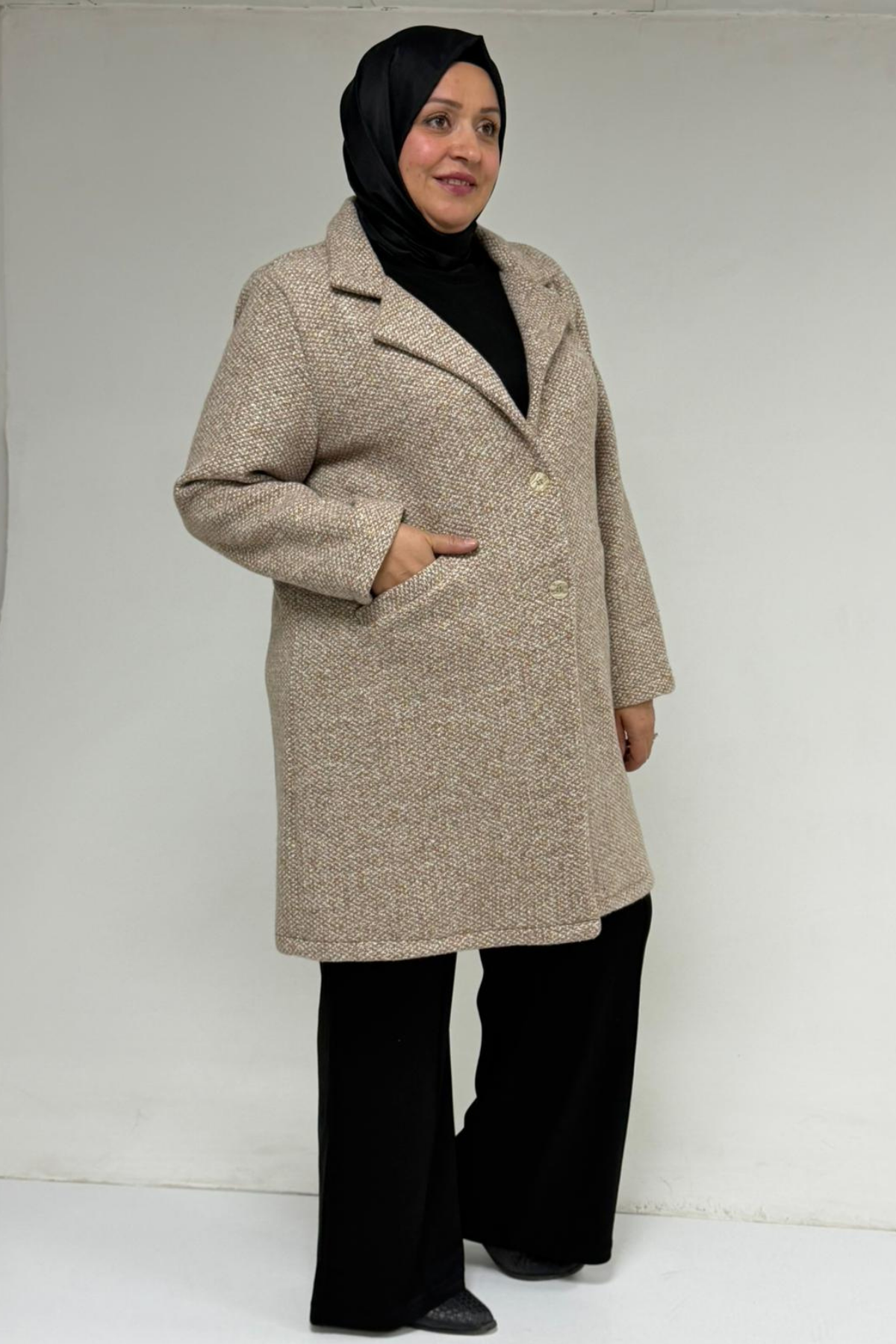 53052 Büyük Beden Rachel Kaban - Bej