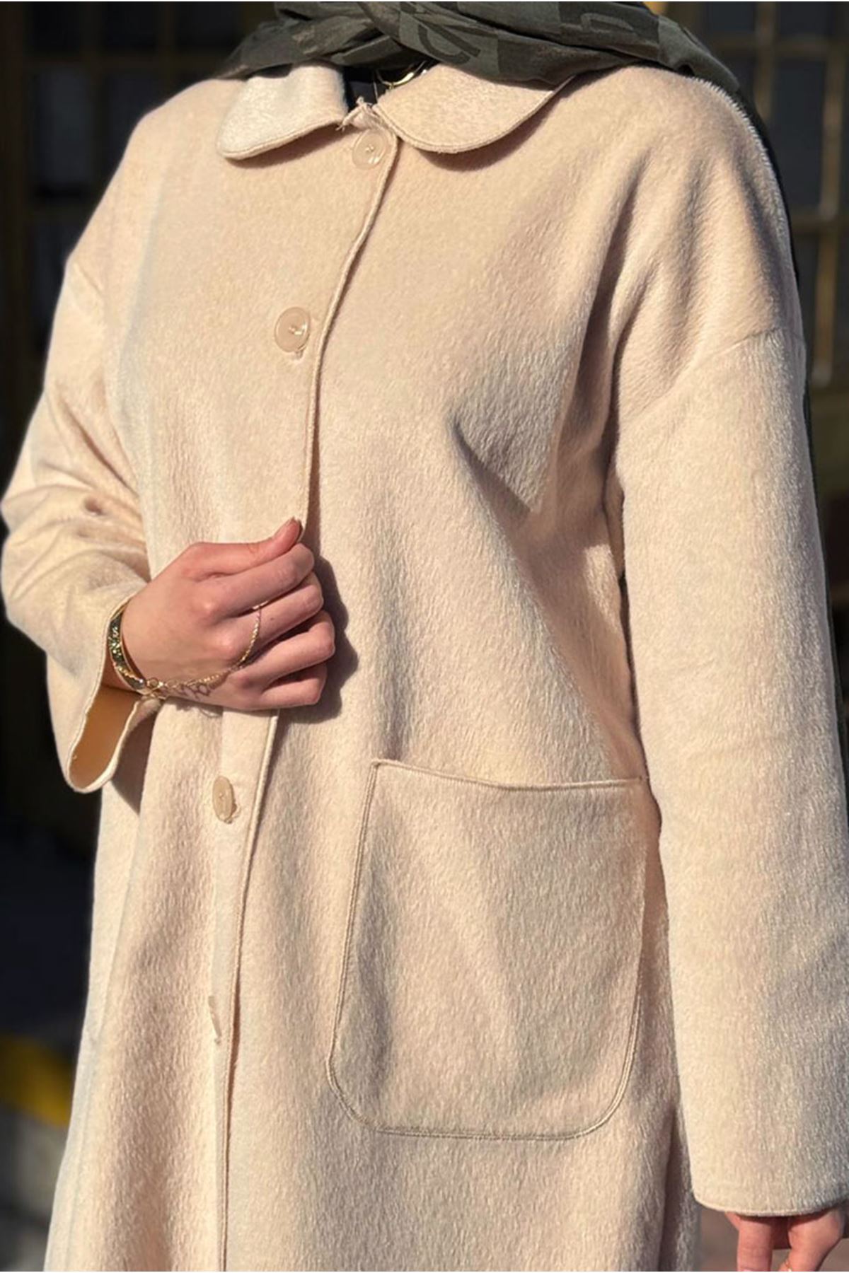 26K7214 - BEJ - KAŞMİR İNCE KABAN