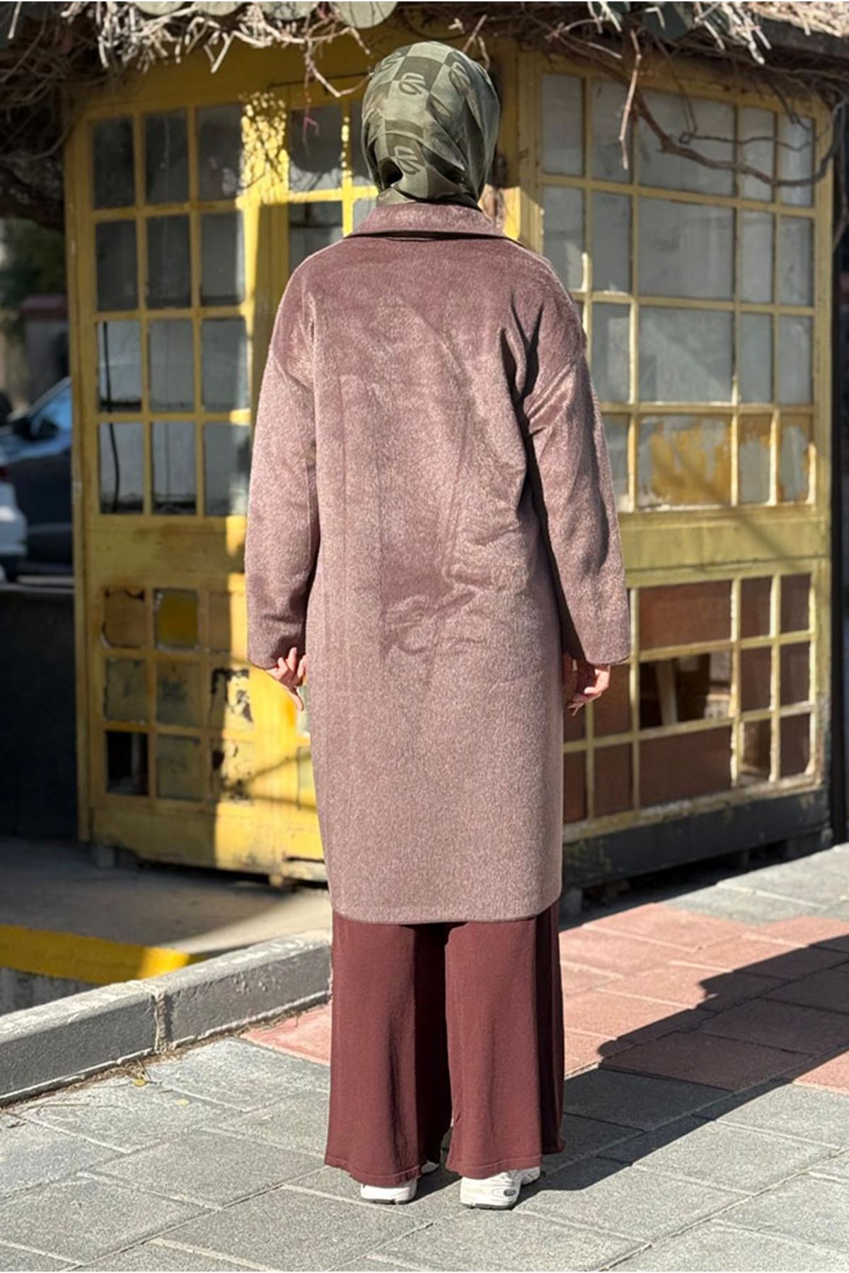 26K7214 - KAHVE - KAŞMİR İNCE KABAN