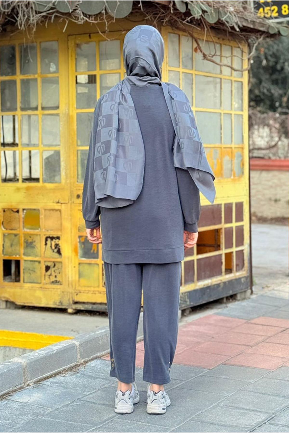 26K7562 - ANTRASİT - FERMUAR DETAYLI BASİC TAKIM