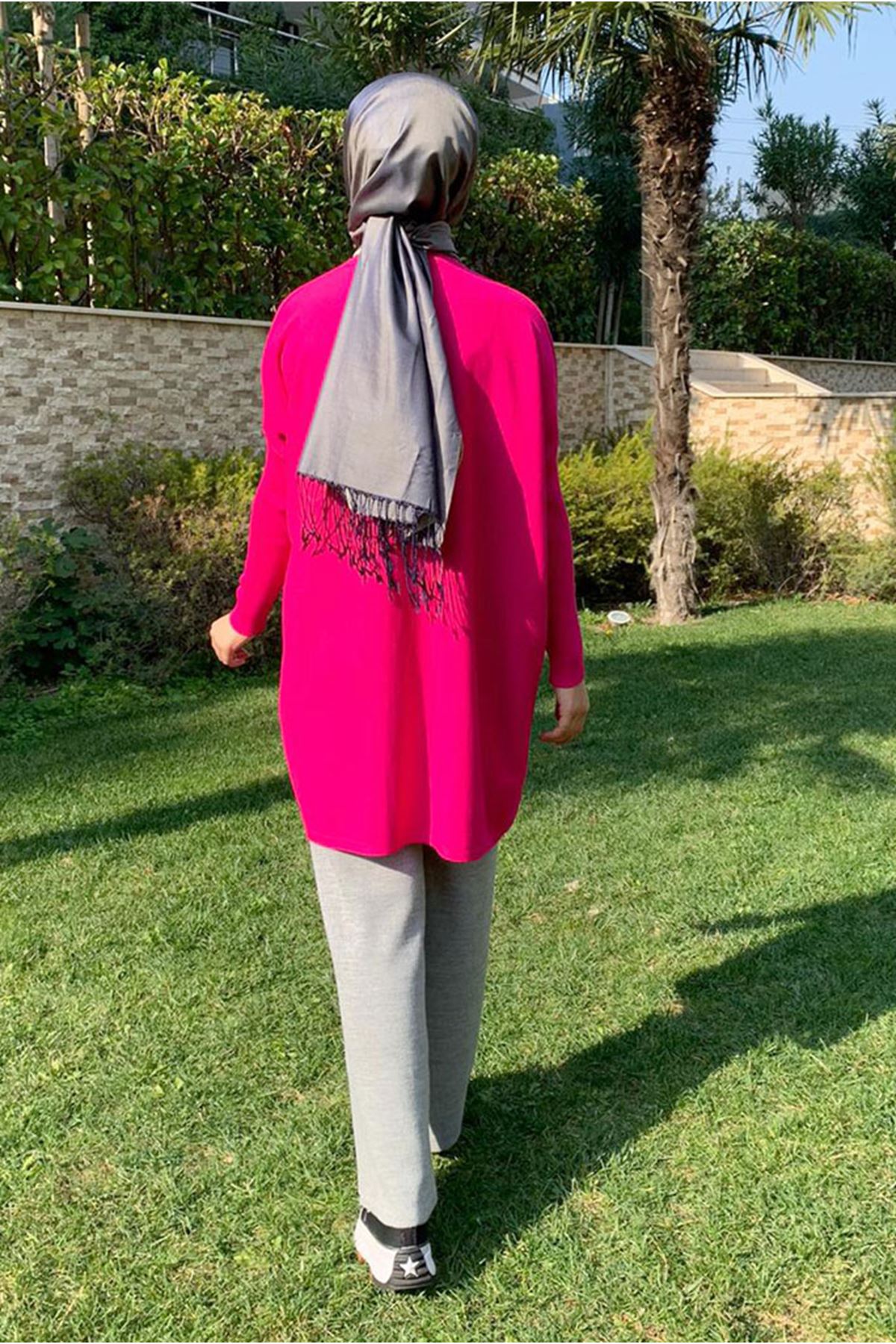 26K4047 - PEMBE - BALIKÇI YAKA TRİKO KAZAK