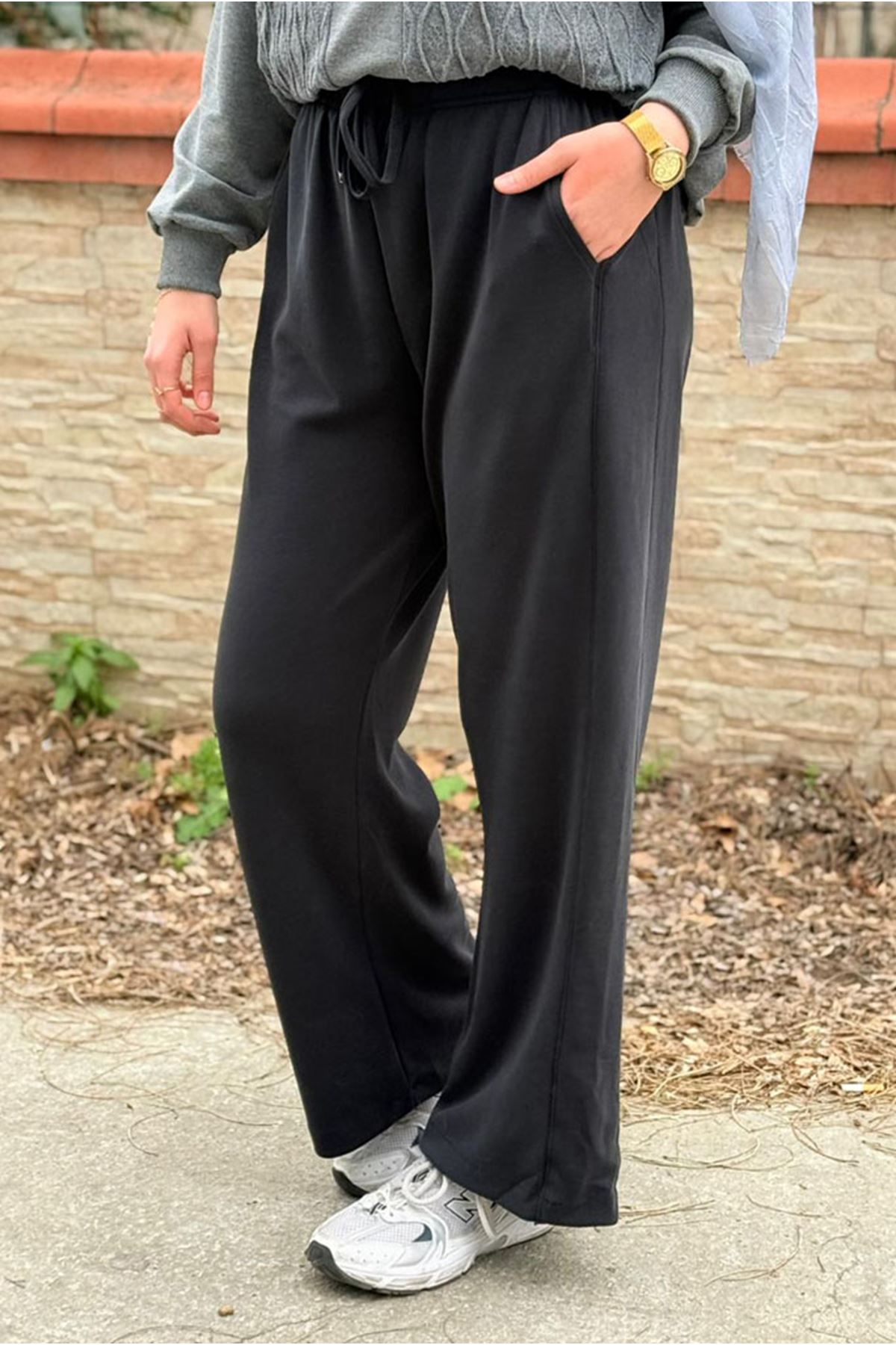 26K7302 - SİYAH - OYSHO WİDW LEG EŞOFMAN