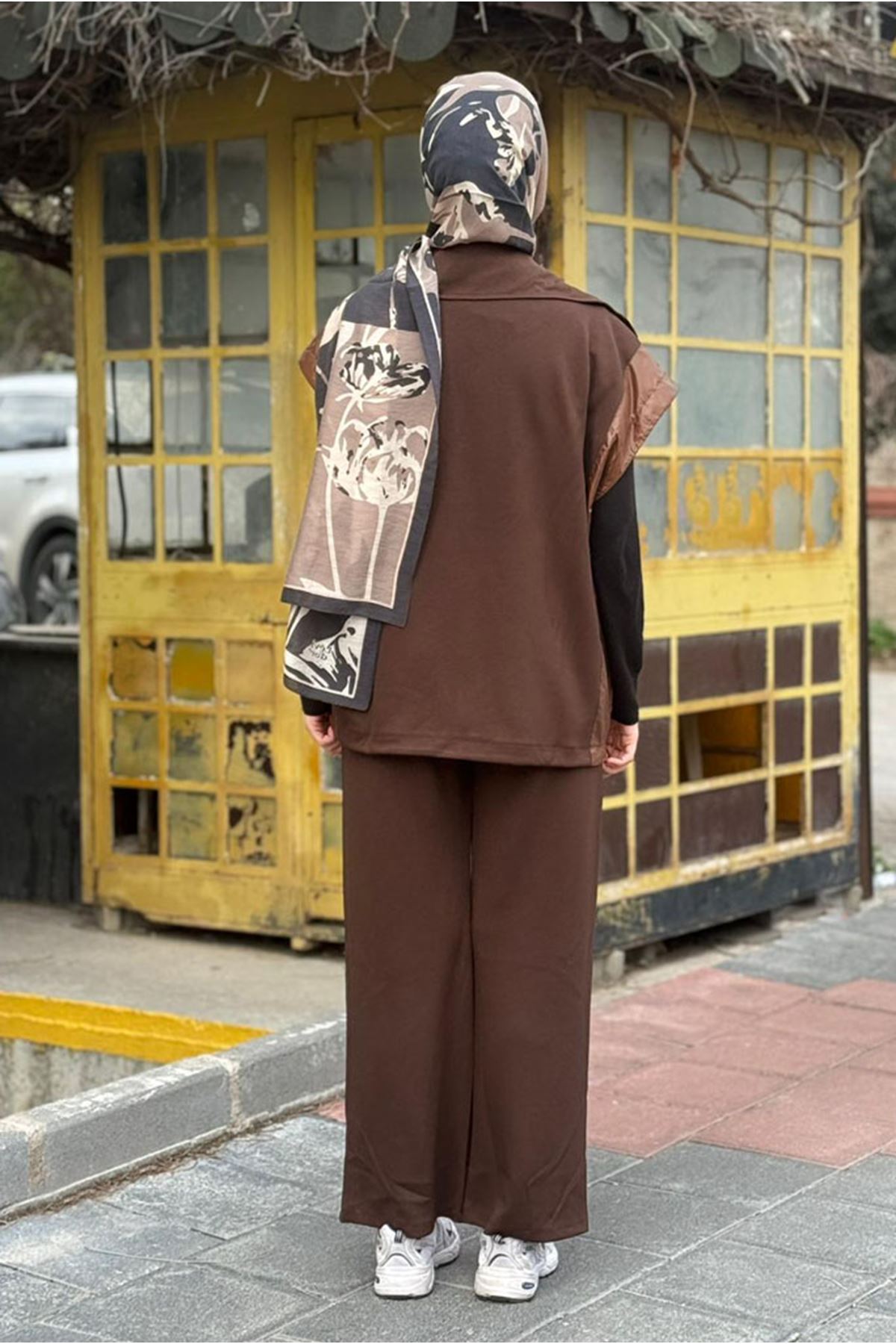 26K7576 - KAHVE - PARAŞÜT DETAYLI YELEK TAKIM