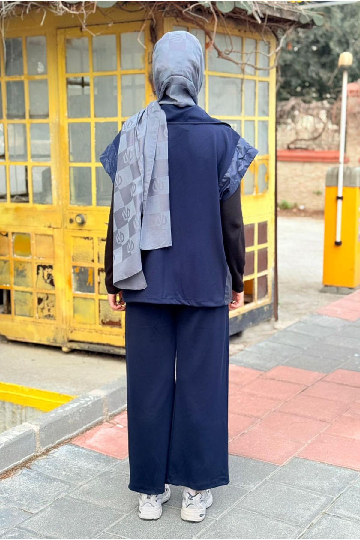 26K7576 - LACİVERT - PARAŞÜT DETAYLI YELEK TAKIM