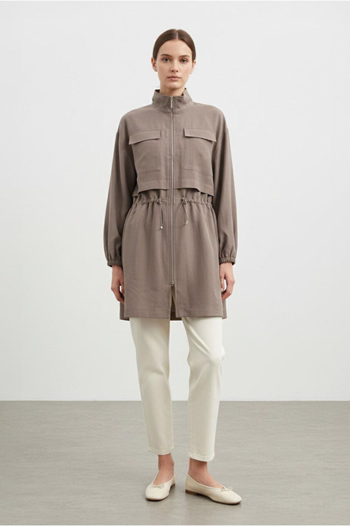 26Y7072 - VİZON - BÜZGÜLÜ CEKET