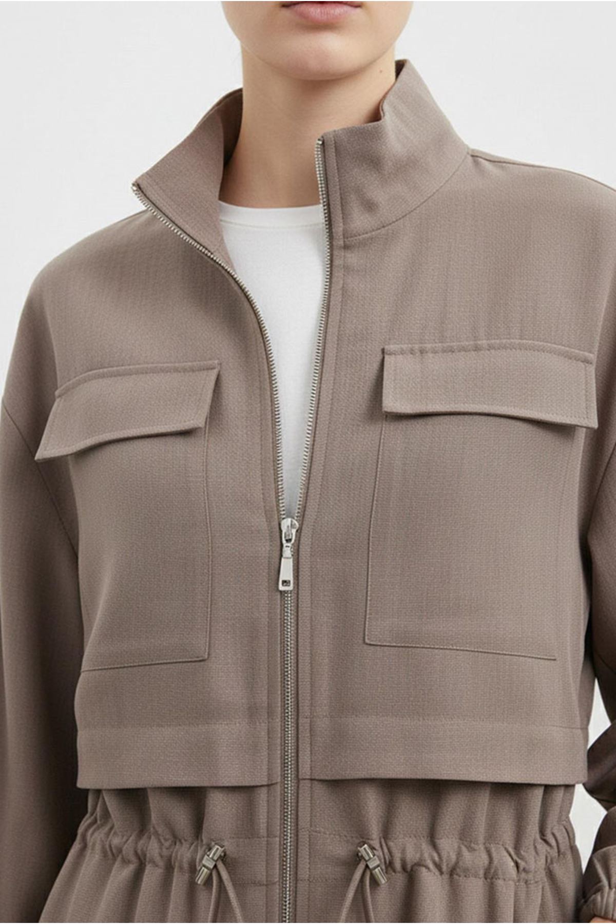 26Y7072 - VİZON - BÜZGÜLÜ CEKET