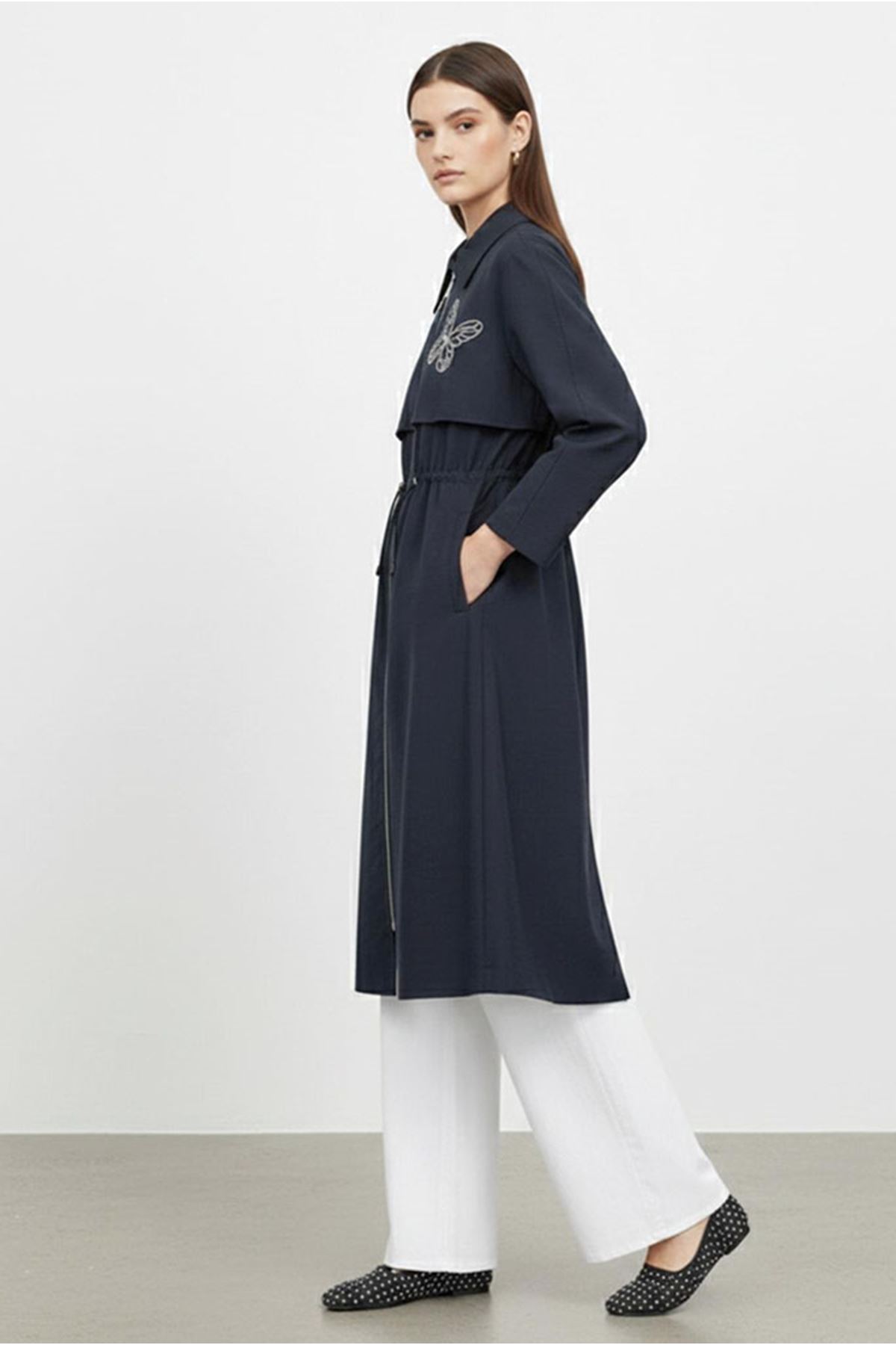 26Y7216 - LACİVERT - KELEBEK KAP 