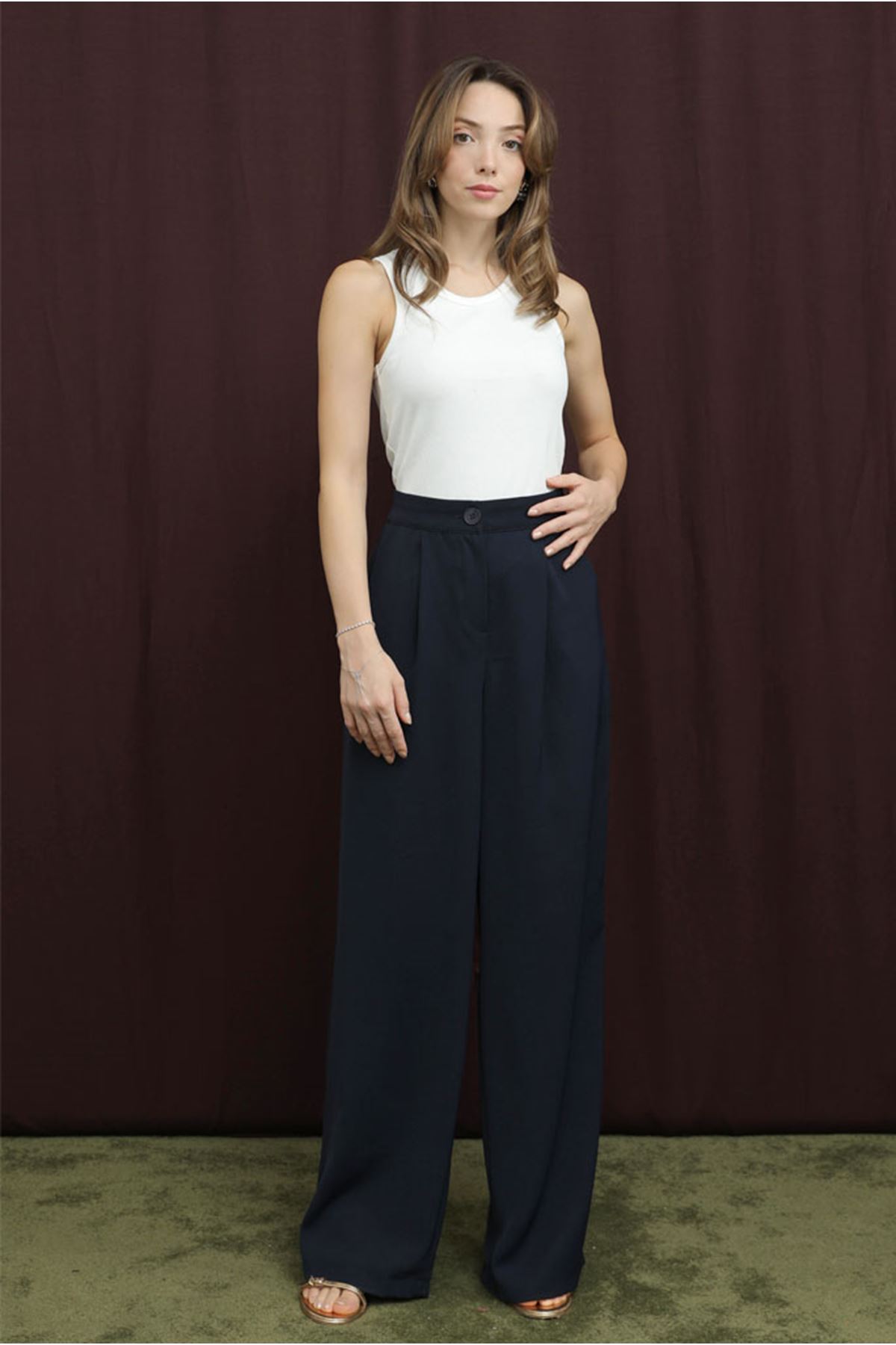 26Y7365 - LACİVERT - PALAZZO PANTOLON