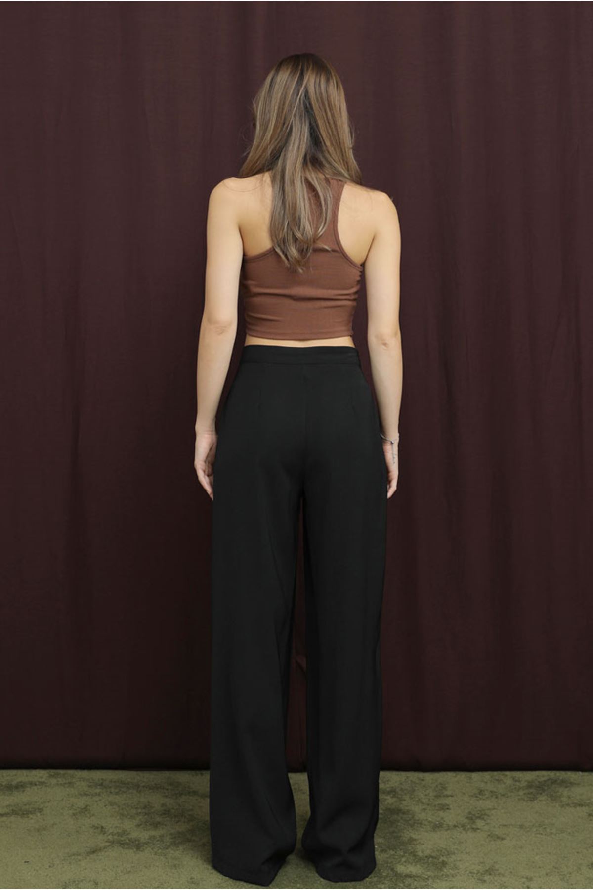 26Y7365 - SİYAH - PALAZZO PANTOLON