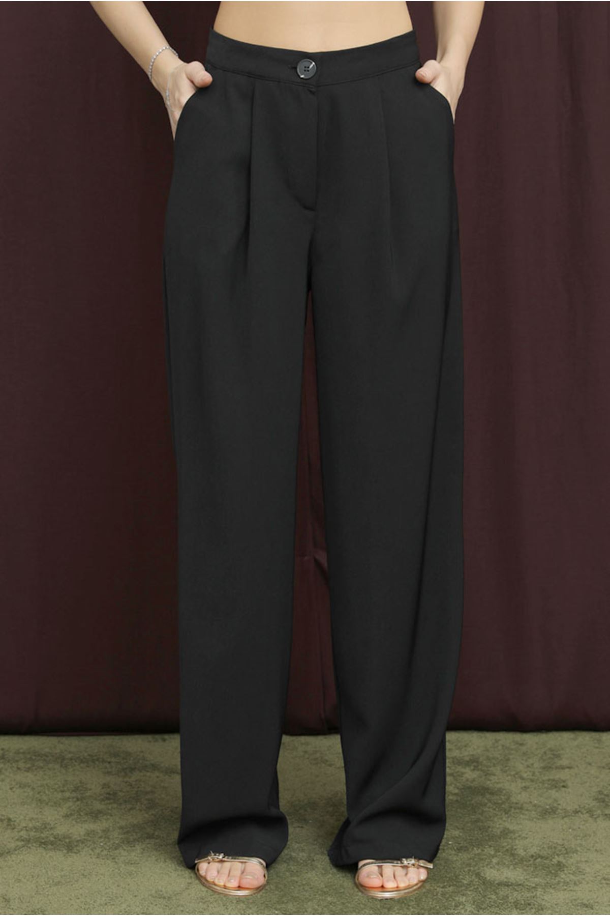 26Y7365 - SİYAH - PALAZZO PANTOLON