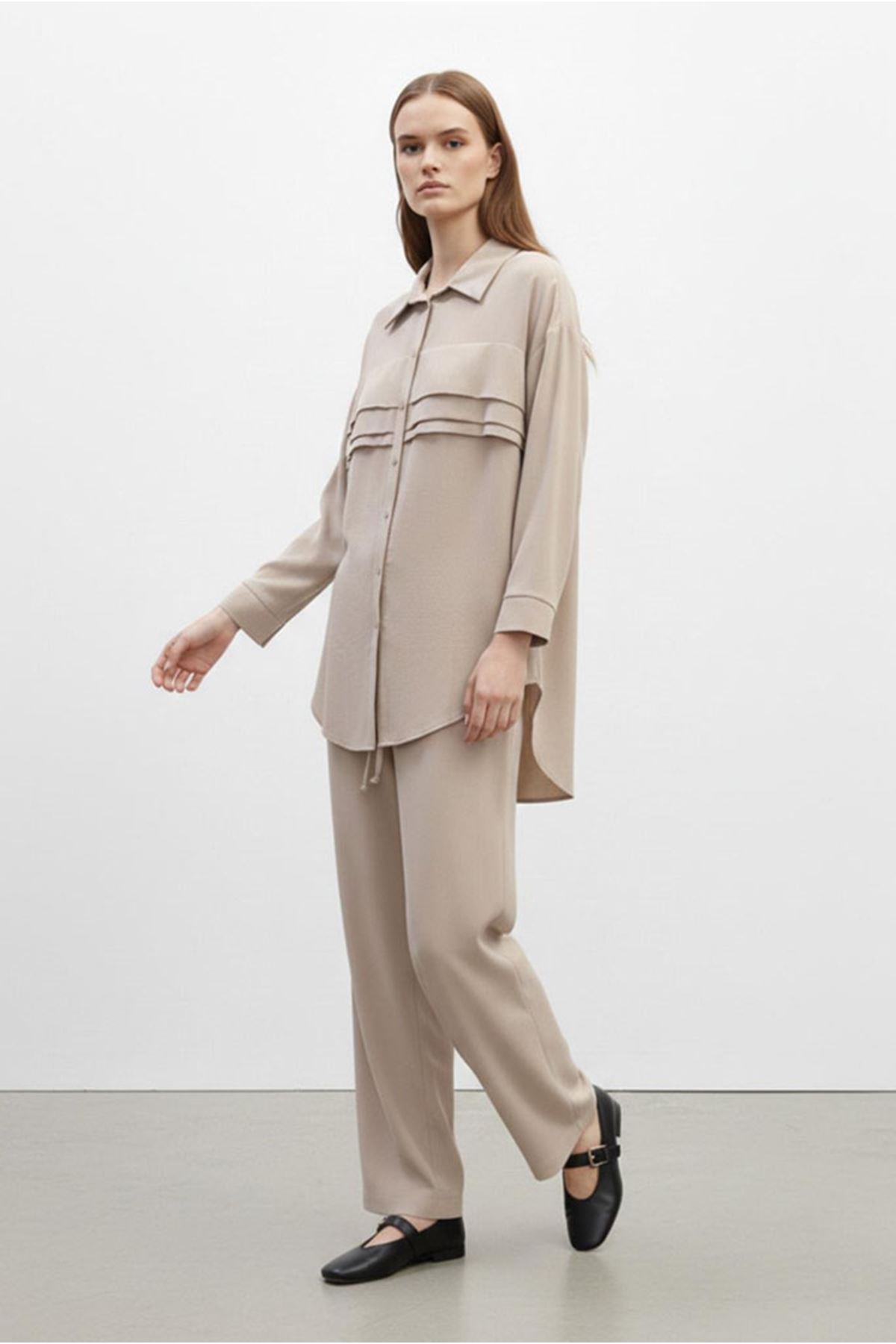 26Y7582 - VİZON - KATLI GÖMLEKLİ TAKIM 