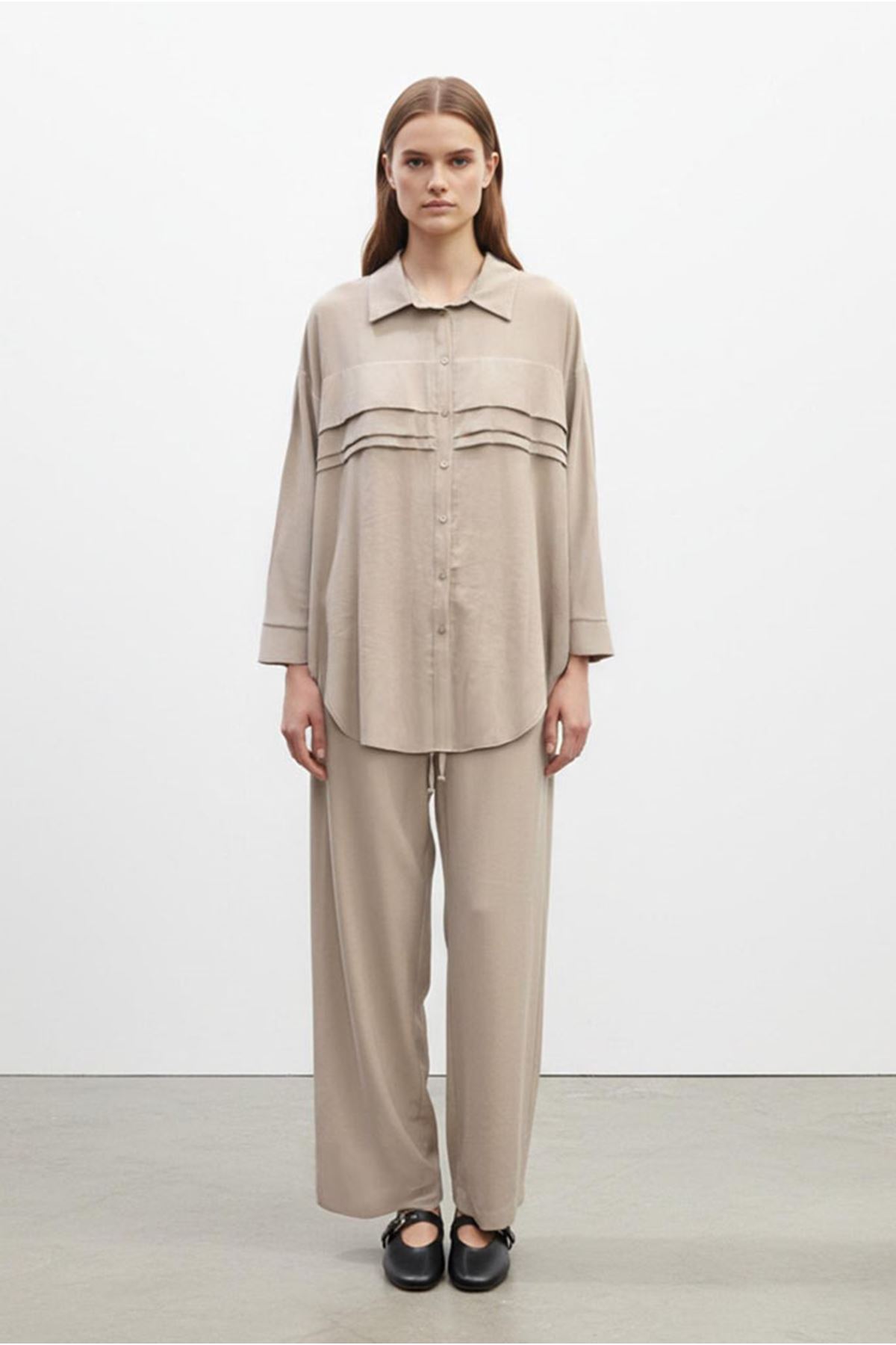 26Y7582 - VİZON - KATLI GÖMLEKLİ TAKIM 