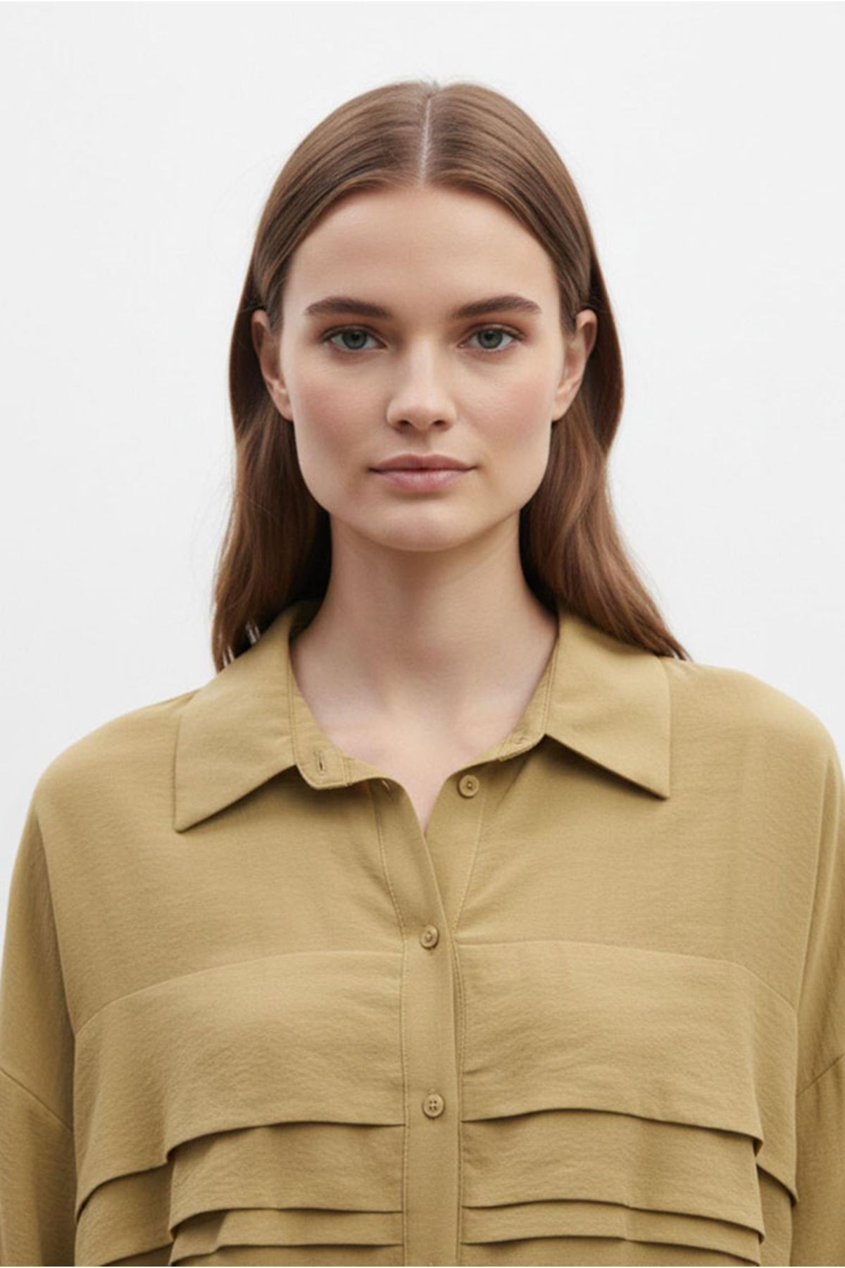 26Y7582 - YAĞ YEŞİLİ - KATLI GÖMLEKLİ TAKIM