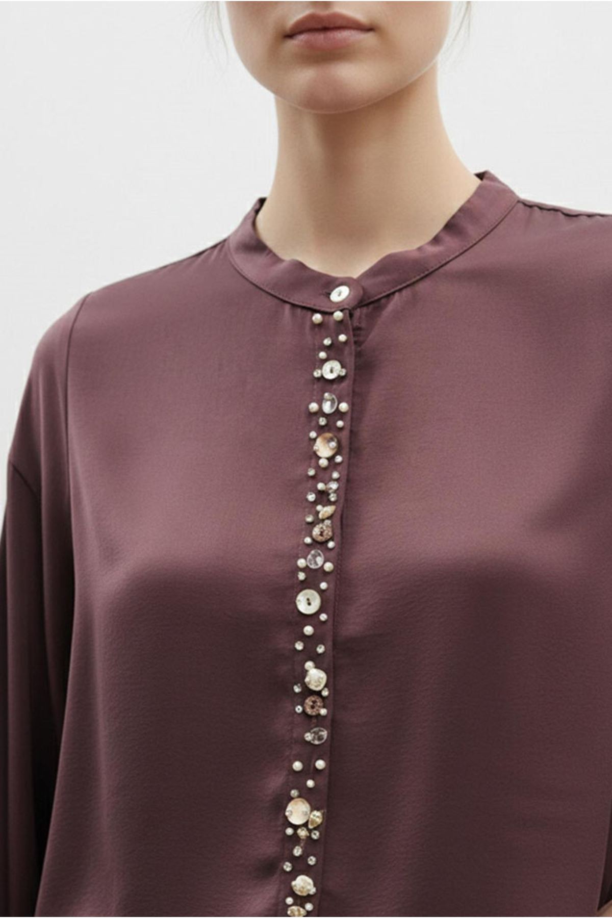 26Y7586 - BORDO - DENİZ KABUĞU ETEKLİ TAKIM