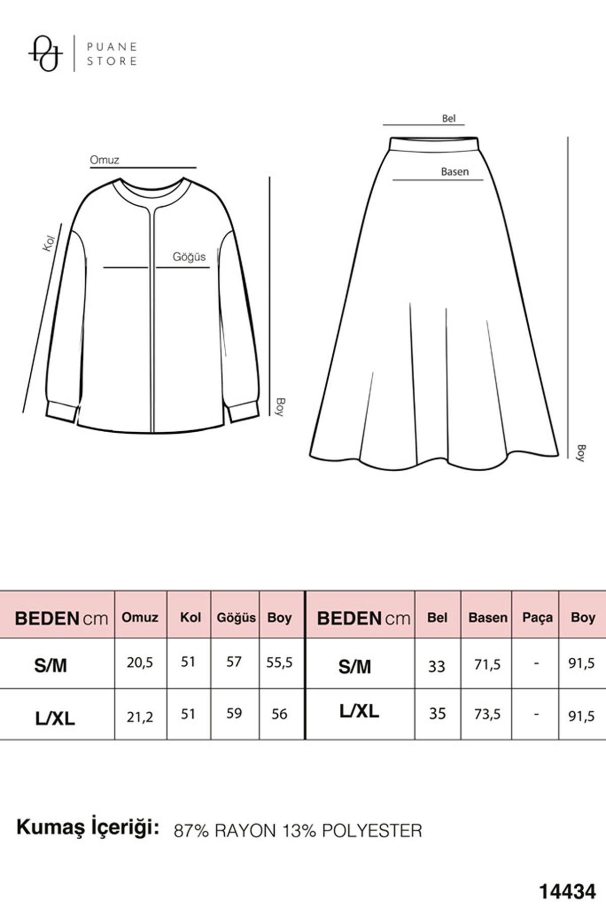 26Y7586 - LACİVERT - DENİZ KABUĞU ETEKLİ TAKIM  