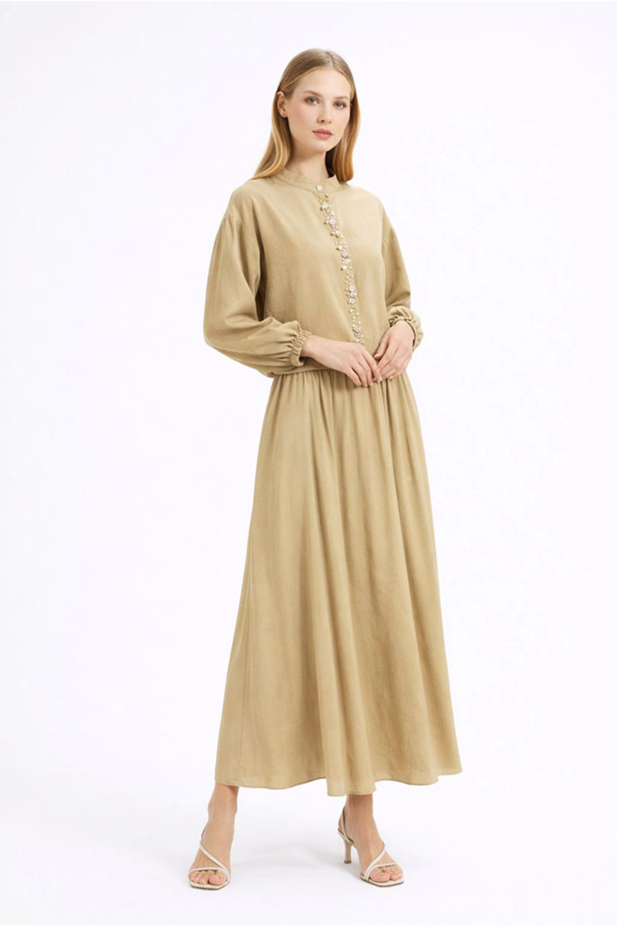 26Y7586 - YAĞ YEŞİLİ - DENİZ KABUĞU ETEKLİ TAKIM