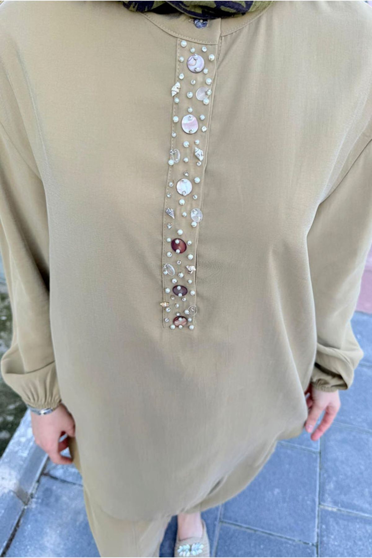 26Y7578 - YAĞ YEŞİLİ - DENİZ KABUĞU TAKIM