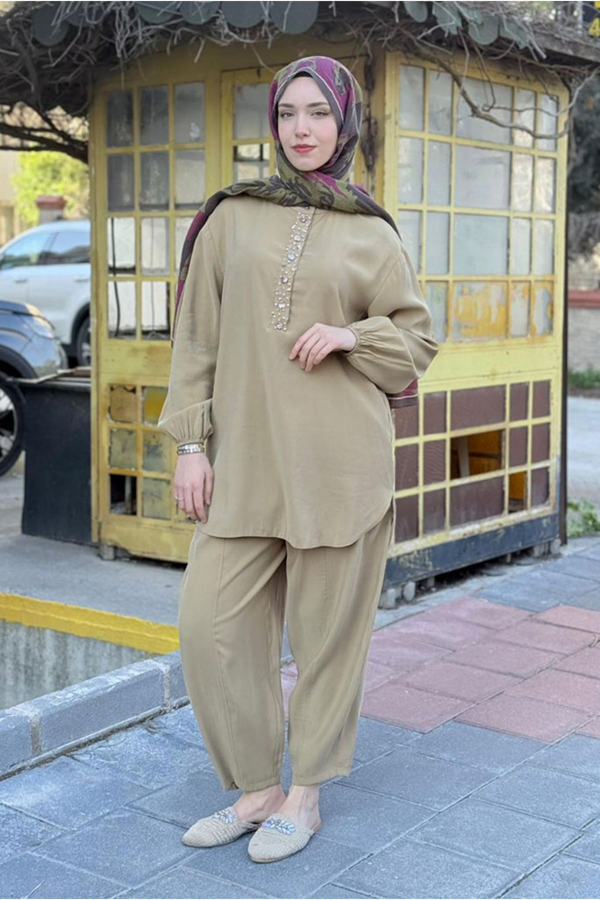 26Y7578 - YAĞ YEŞİLİ - DENİZ KABUĞU TAKIM