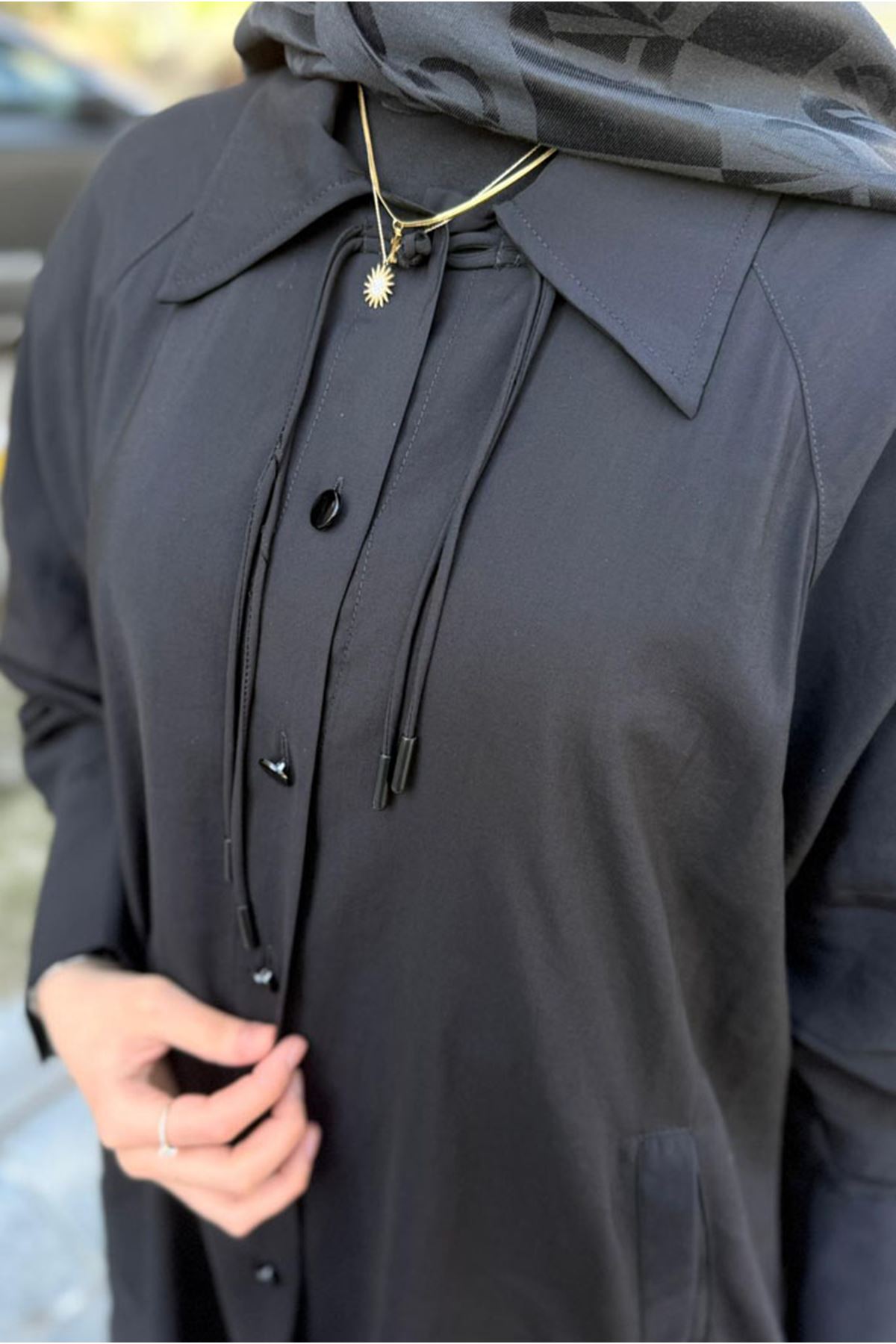 26Y7066 - SİYAH - OVERSİZE GÖMLEK