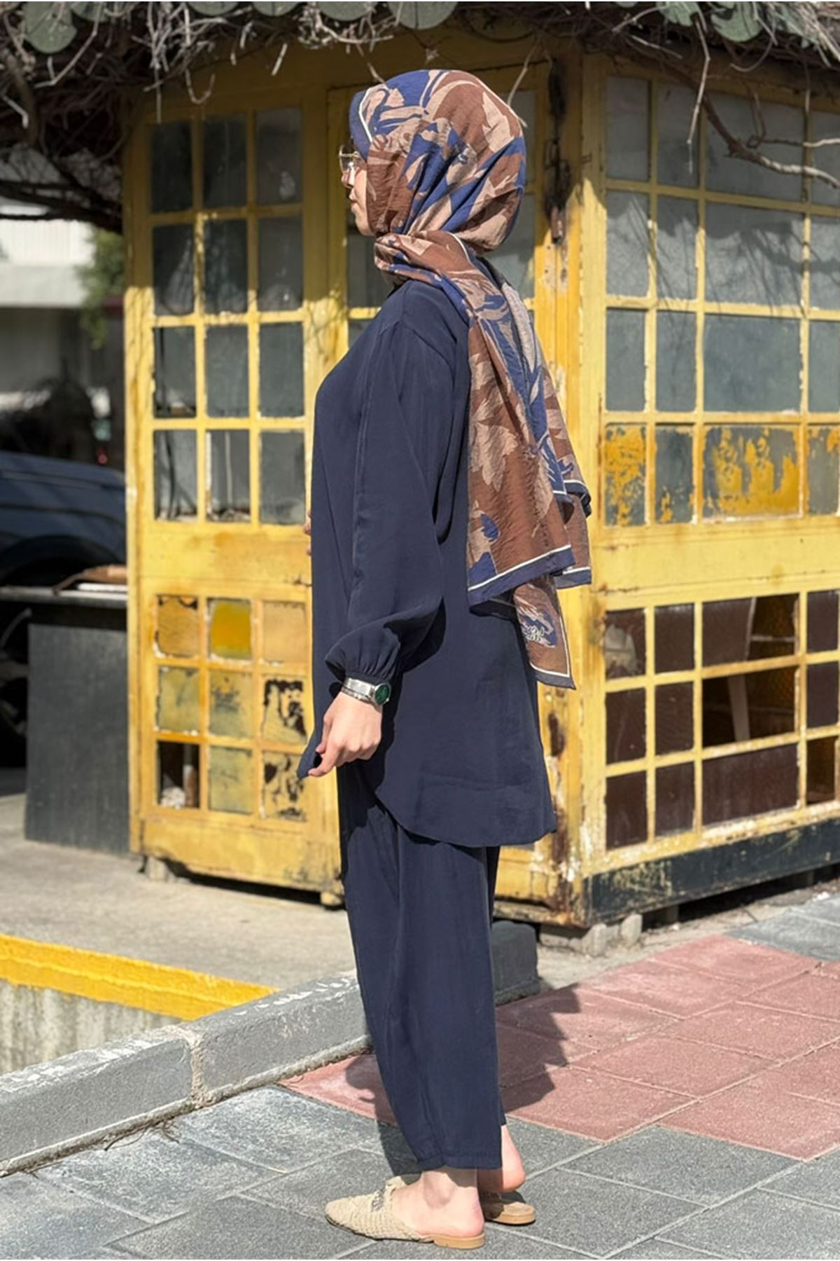 26Y7578 - LACİVERT - DENİZ KABUĞU TAKIM 