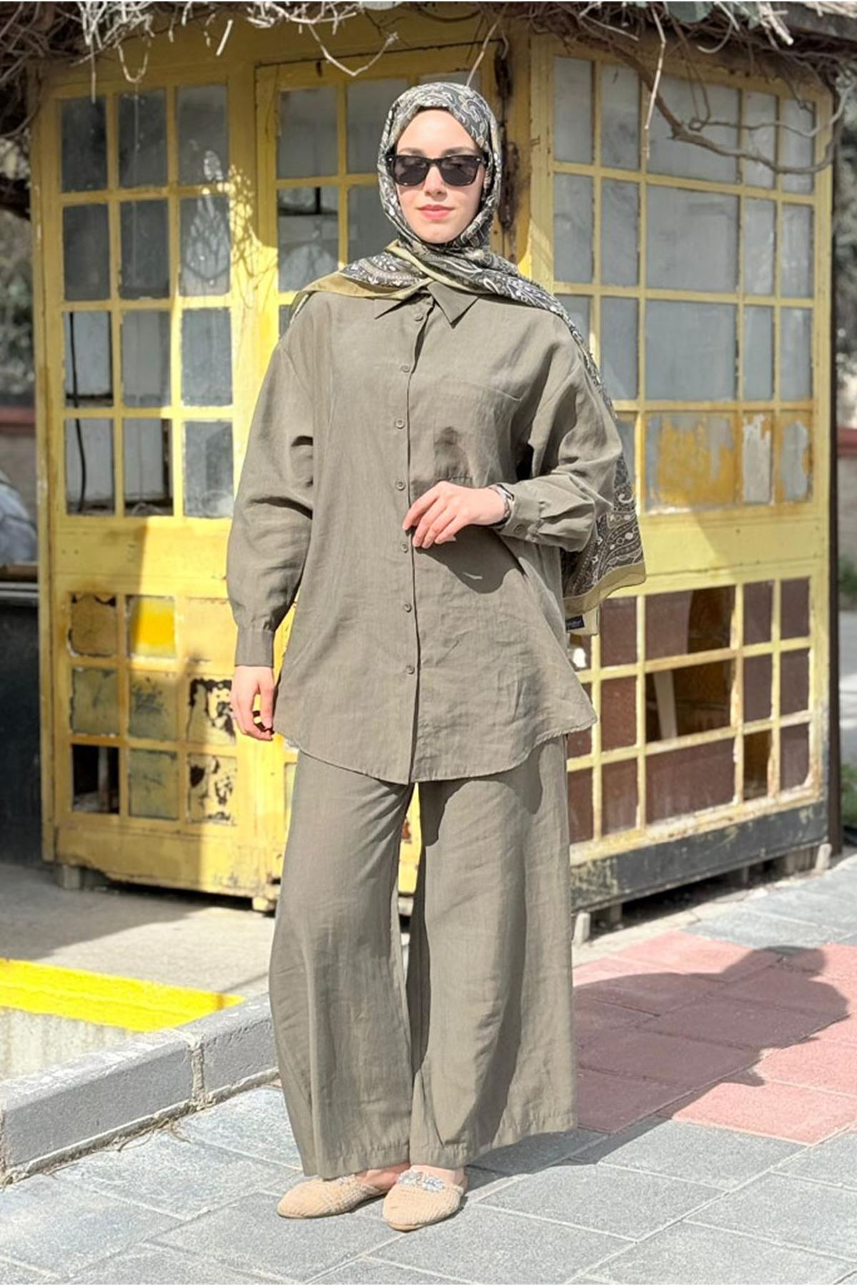 26Y7594 - HAKİ -  BOL PAÇA BASİC TAKIM