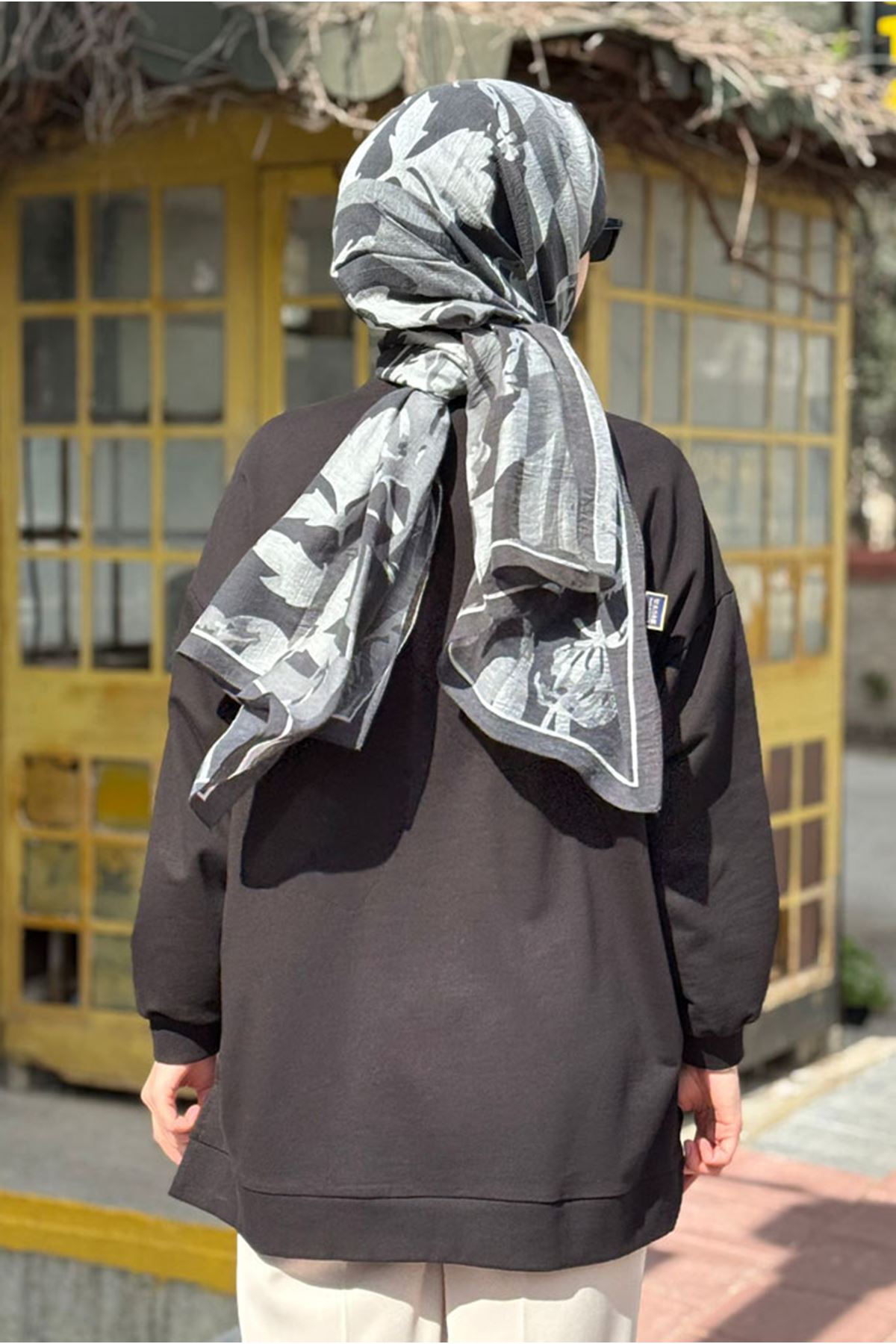 26Y7056 - SİYAH - FERMUARLI CEP DETAY TUNİK 