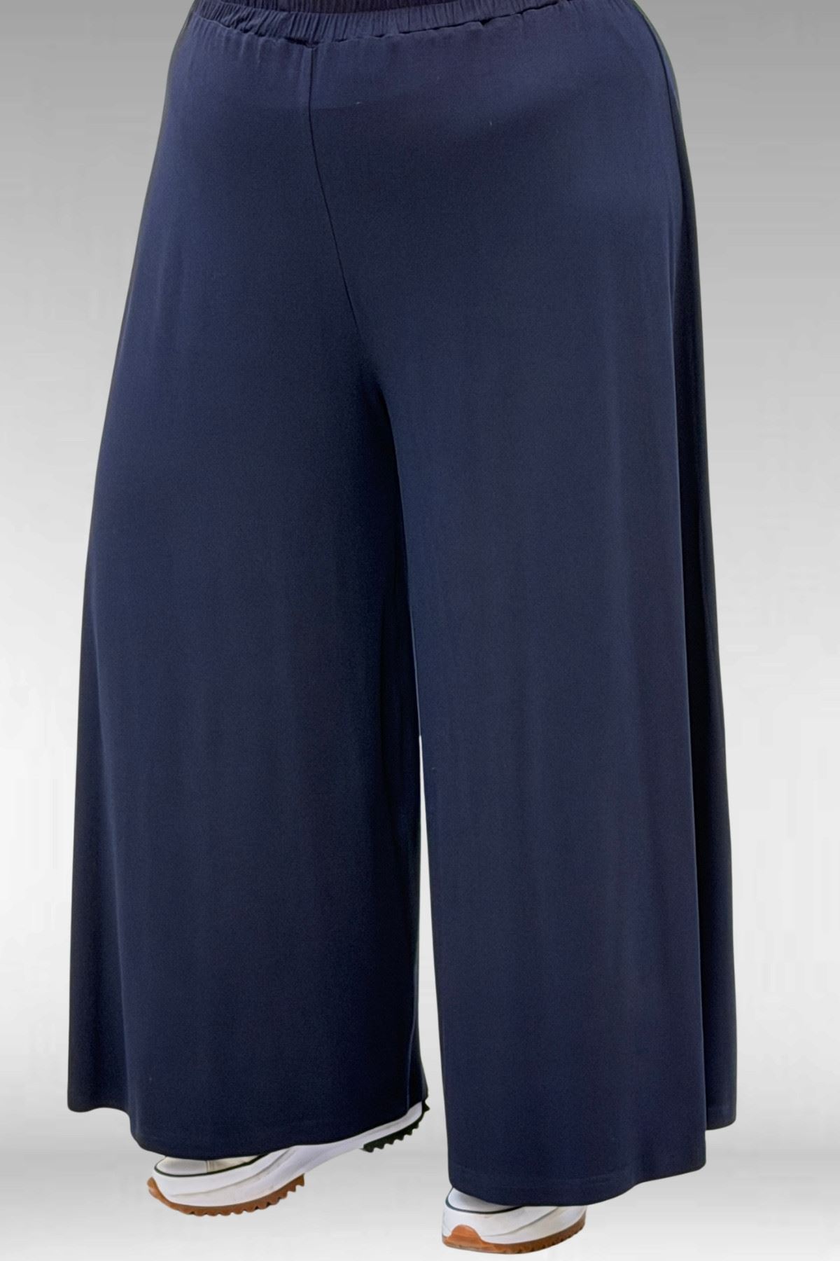 57016  Büyük Beden Erkek Yaka Kombinli Pantolonlu Takım - Lacivert-Mavi