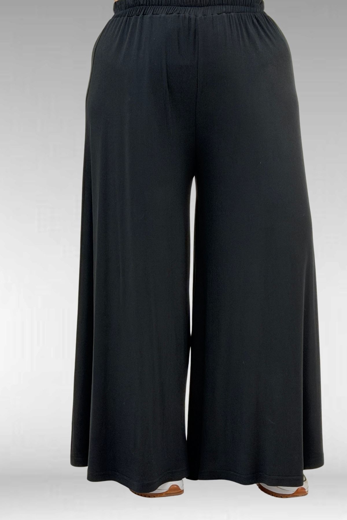 57016 Büyük Beden Erkek Yaka Kombinli Pantolonlu Takım - Siyah-Mavi