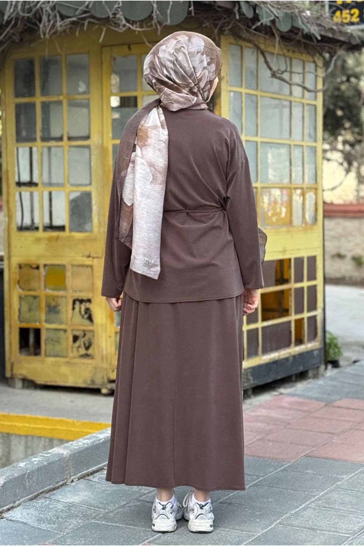 26Y6630 - KAHVE - BROŞLU İPLİ TAKIM