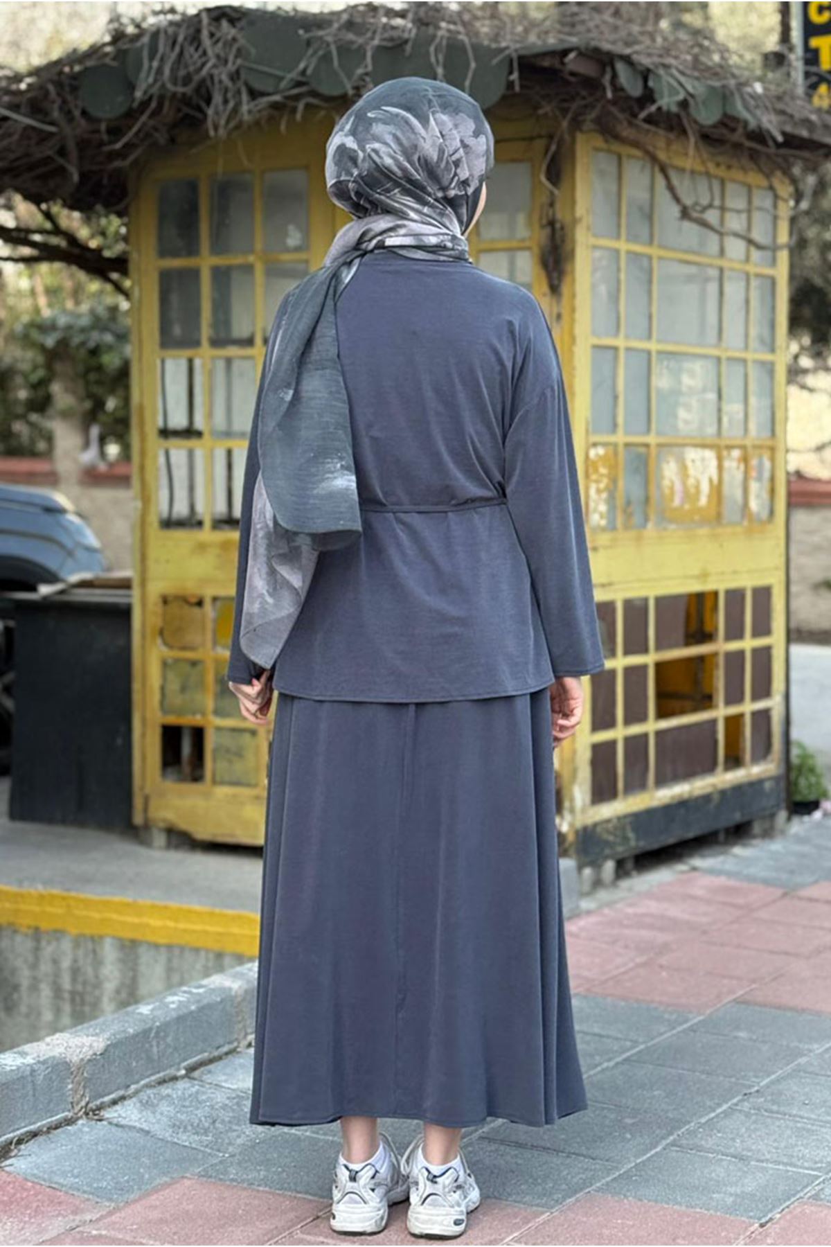 26Y6630 - LACİVERT - BROŞLU İPLİ TAKIM