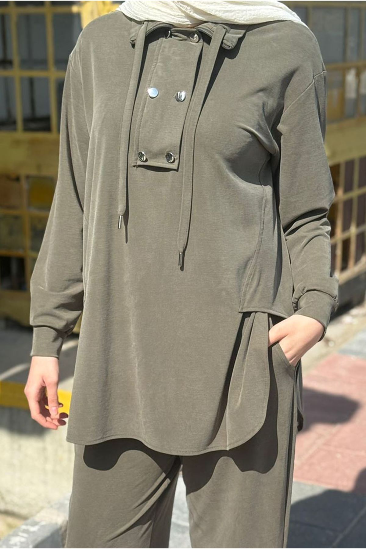 26Y6625 - HAKİ - ÇITÇITLI İPLİ TAKIM