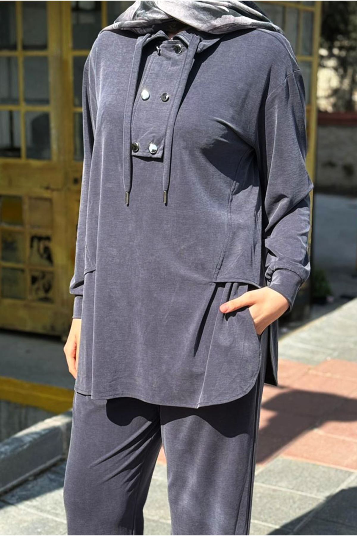 26Y6625 - LACİVERT - ÇITÇITLI İPLİ TAKIM