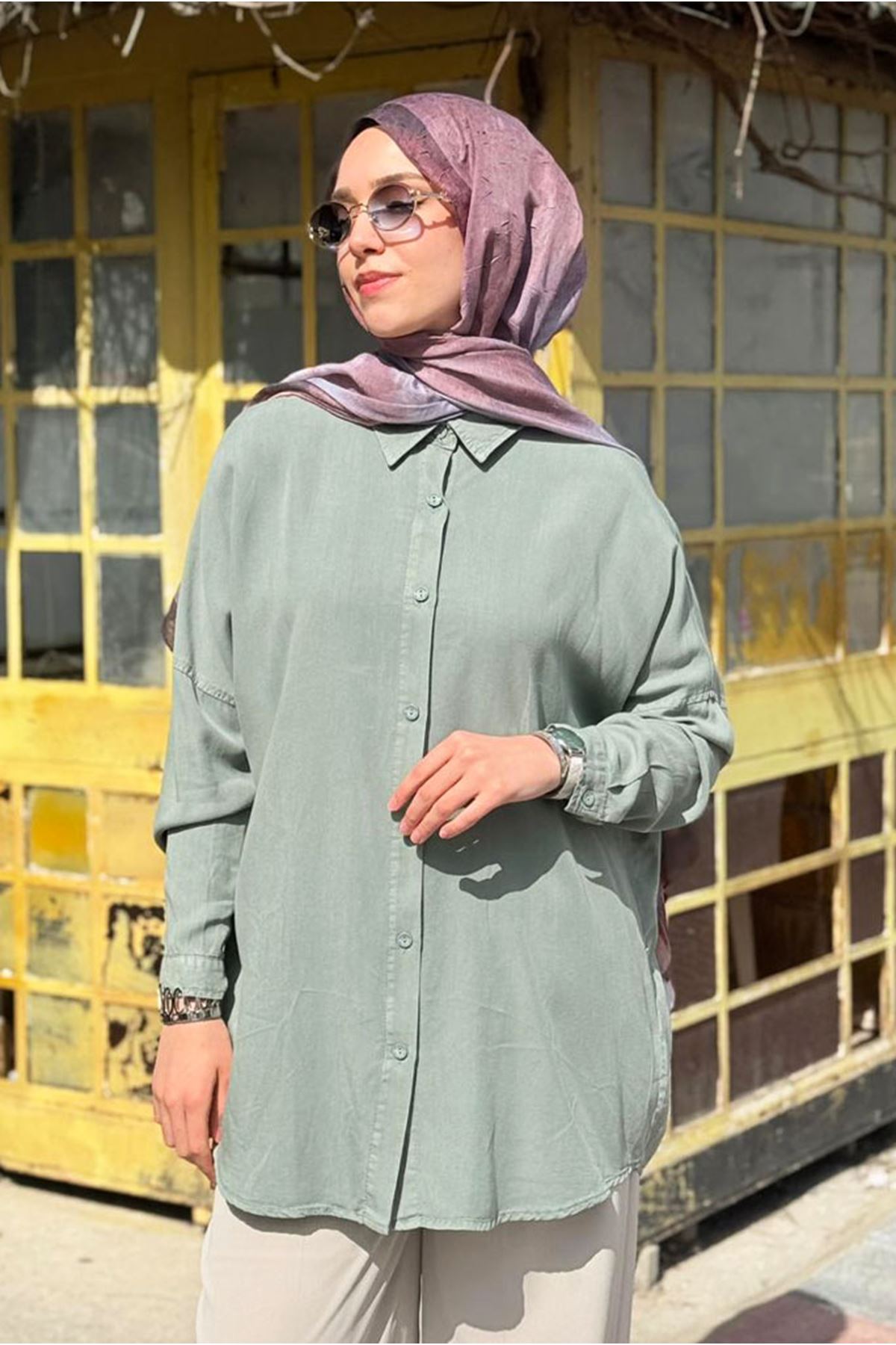 26Y7088 - ÇAĞLA - BASİC TENCEL GÖMLEK