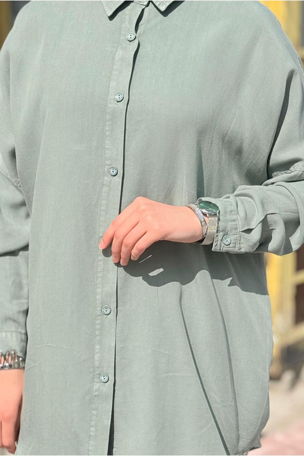 26Y7088 - ÇAĞLA - BASİC TENCEL GÖMLEK