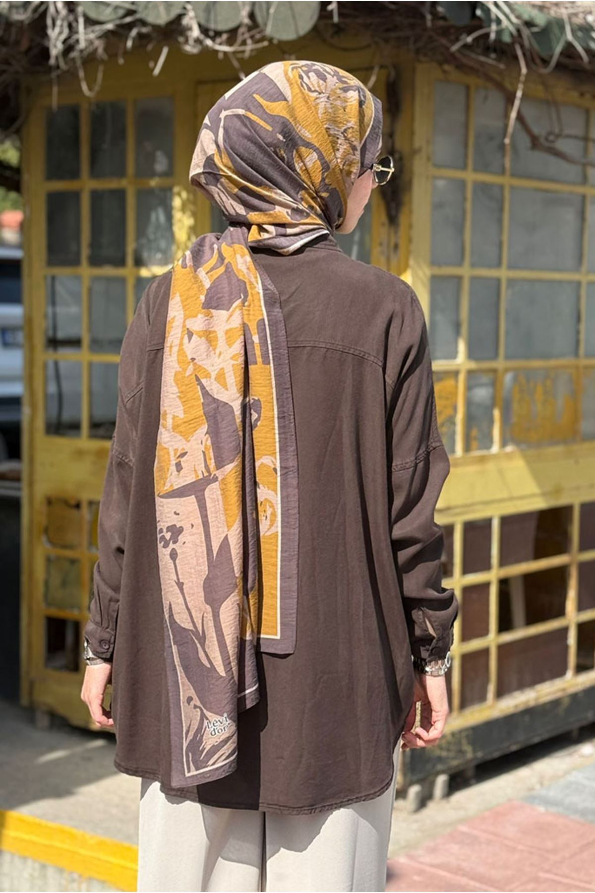 26Y7088 - KAHVE - BASİC TENCEL GÖMLEK 