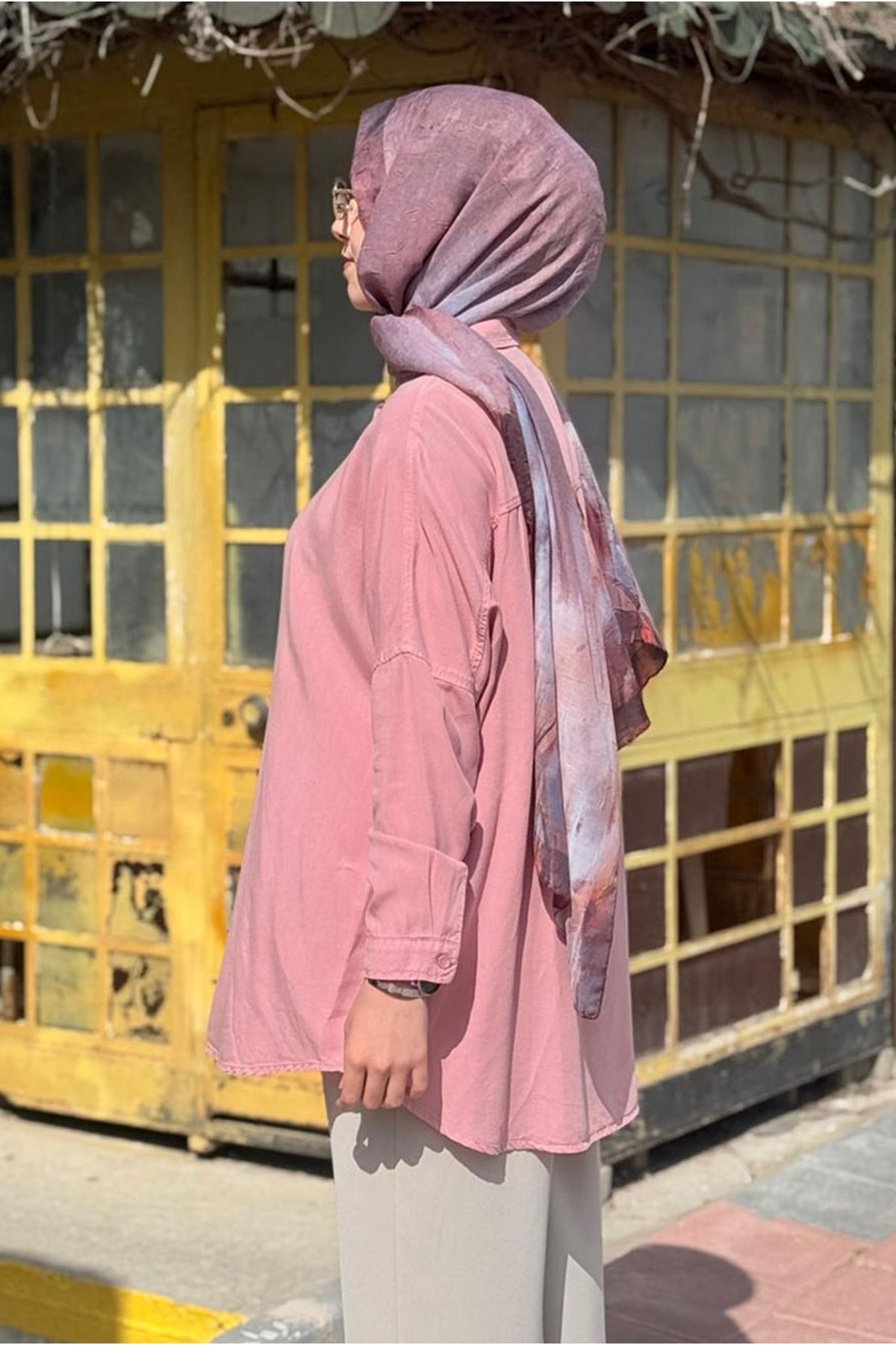 26Y7088 - PEMBE - BASİC TENCEL GÖMLEK