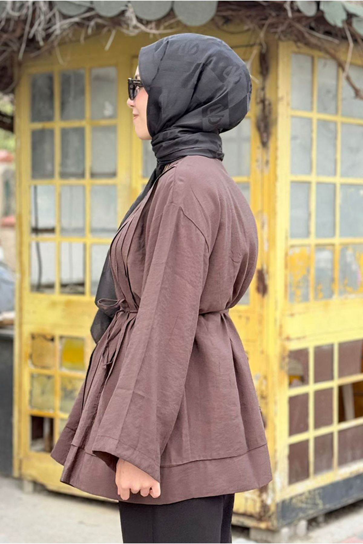 26Y6535 - KAHVE - NEVUR DETAYLI GÖMLEK