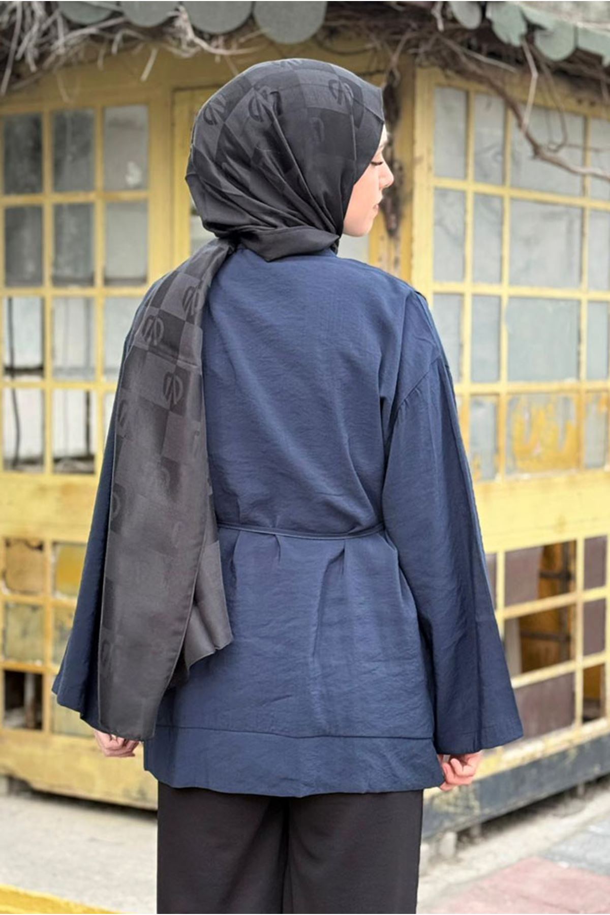 26Y6535 - LACİVERT - NEVUR DETAYLI GÖMLEK