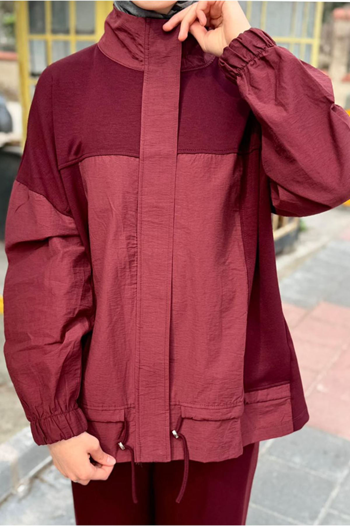 26Y6675 - BORDO - GARNİ DETAYLI BAĞCIKLI TAKIM