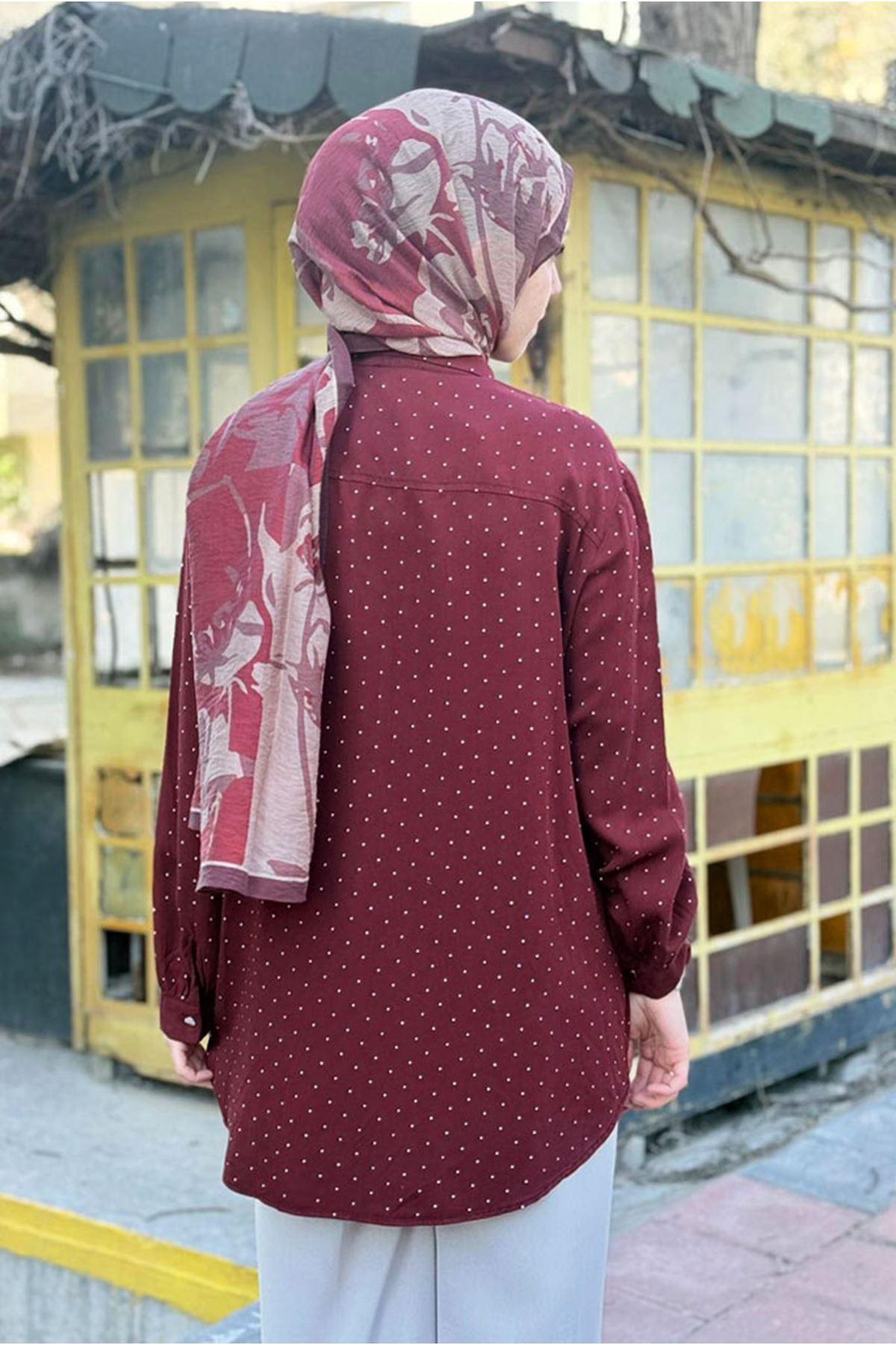 26Y6510 - BORDO - TAŞLI TENCEL GÖMLEK