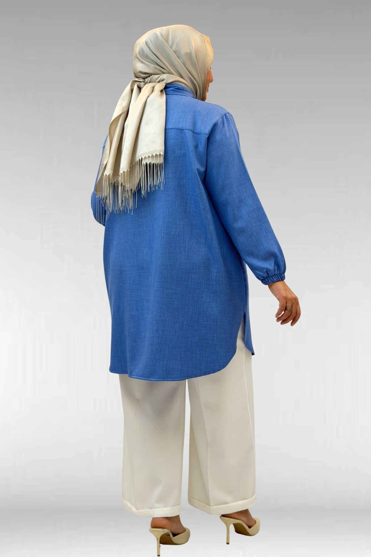 58068 Büyük Beden Erkek Yakalı Gömlek - İndigo