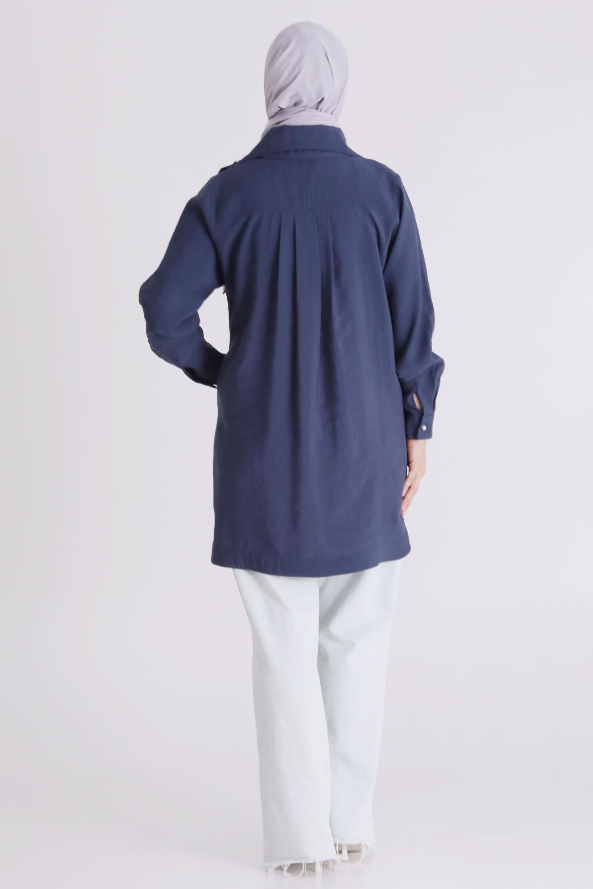 26YV23039 - İNDİGO - Büyük Beden Tesettür Tunik 