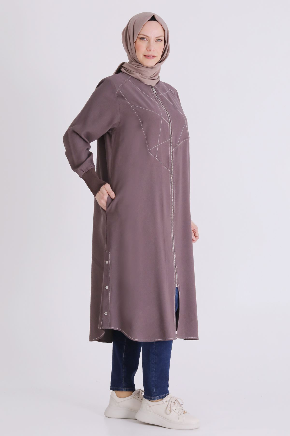 26YV2553 - KAKAO - Büyük Beden Tesettür Kap