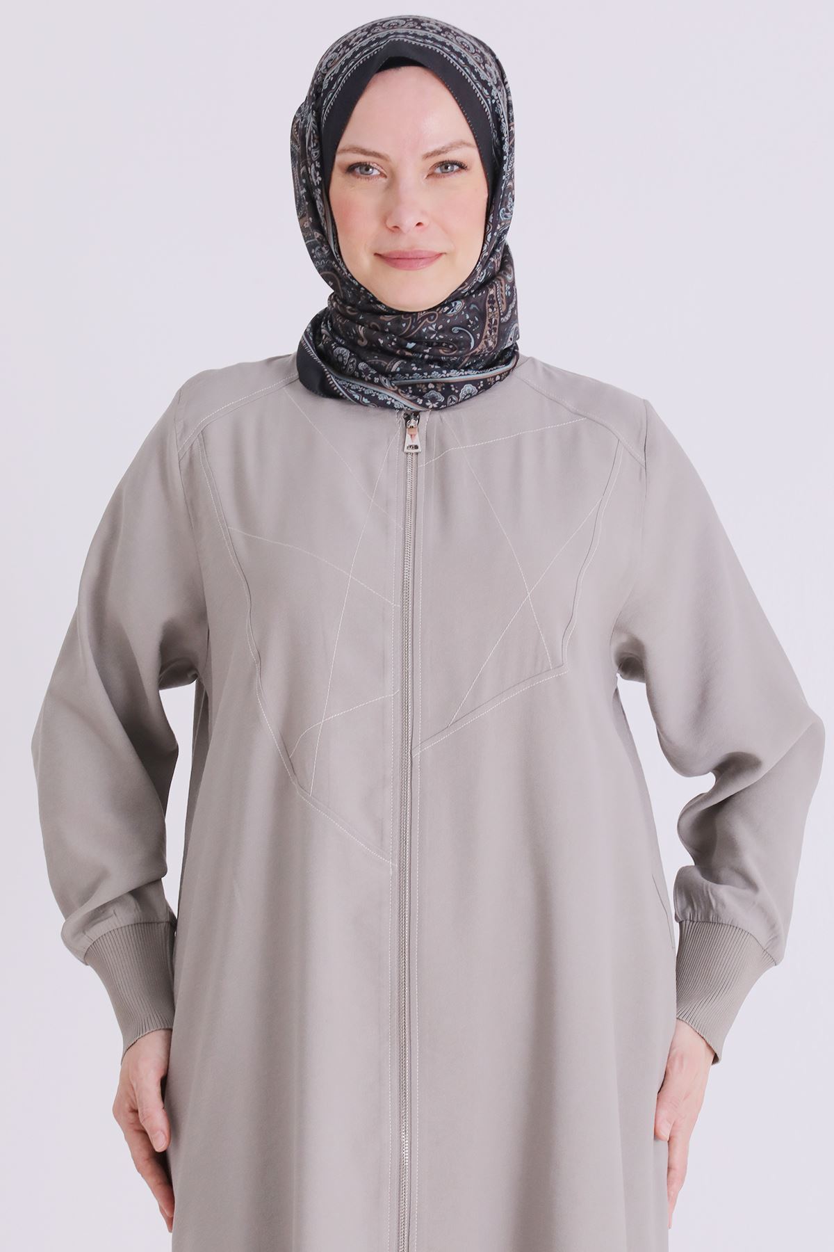 26YV2553 - KÜF YEŞİLİ  - Büyük Beden Tesettür Kap 